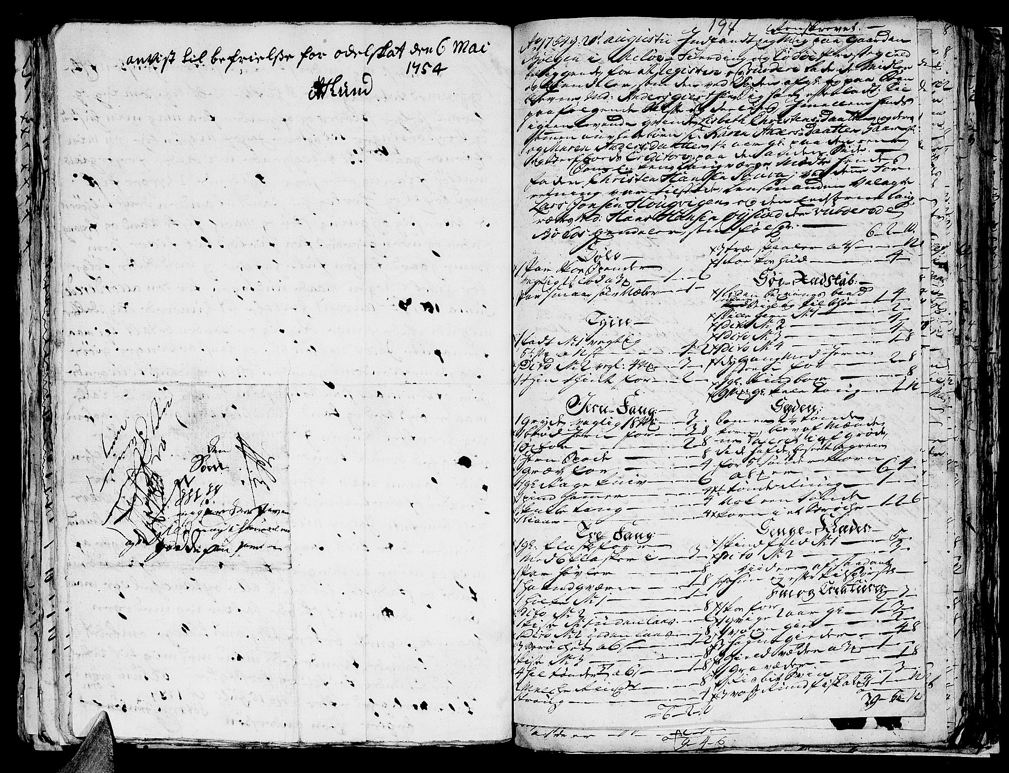 Helgeland sorenskriveri, AV/SAT-A-0004/3/3A/L0030: Konseptprotokoll 15, 1754, s. 193b-194a