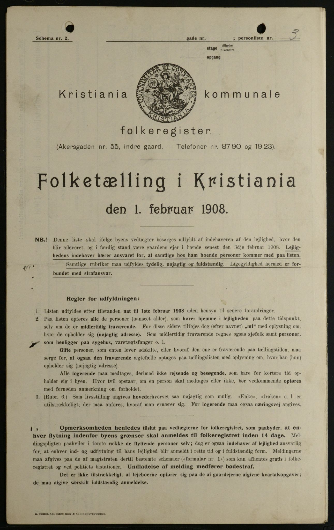 OBA, Kommunal folketelling 1.2.1908 for Kristiania kjøpstad, 1908, s. 58314