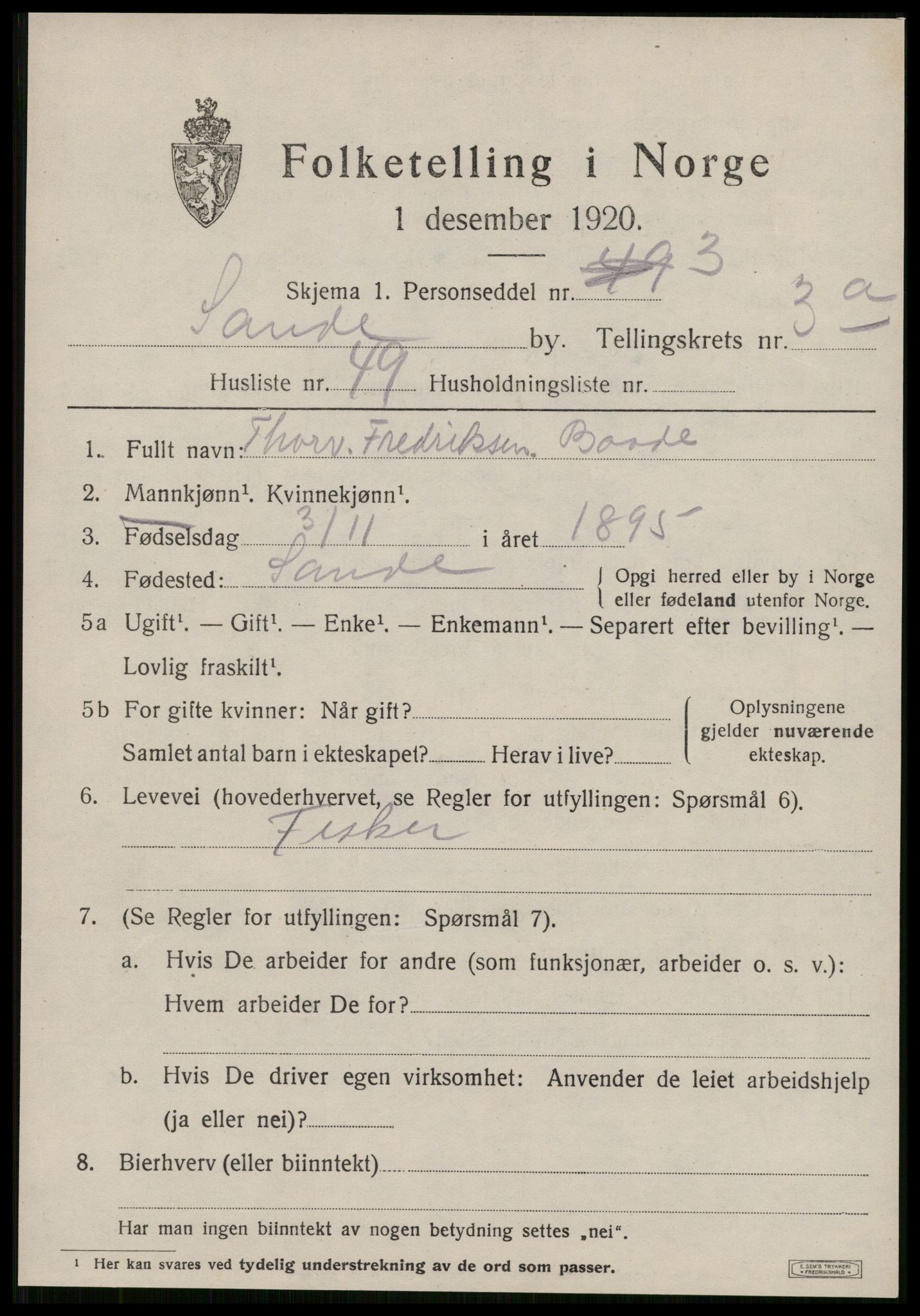 SAT, Folketelling 1920 for 1514 Sande herred, 1920, s. 2690