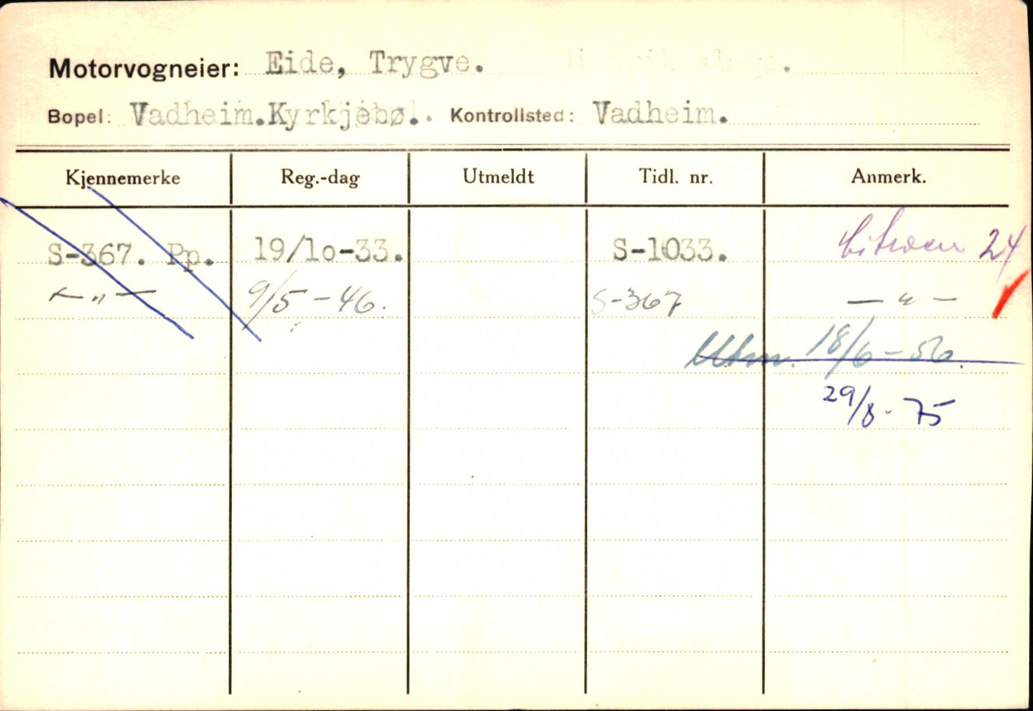 Statens vegvesen, Sogn og Fjordane vegkontor, AV/SAB-A-5301/4/F/L0130: Eigarregister Eid T-Å. Høyanger A-O, 1945-1975, s. 940