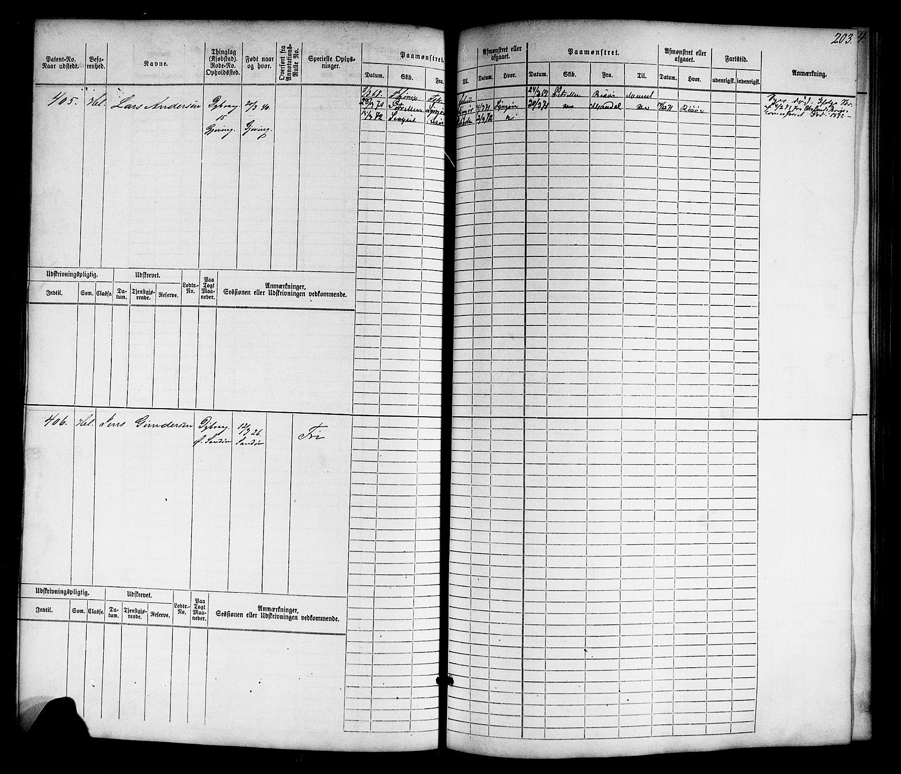 Tvedestrand mønstringskrets, SAK/2031-0011/F/Fb/L0015: Hovedrulle nr 1-766, U-31, 1869-1900, s. 209