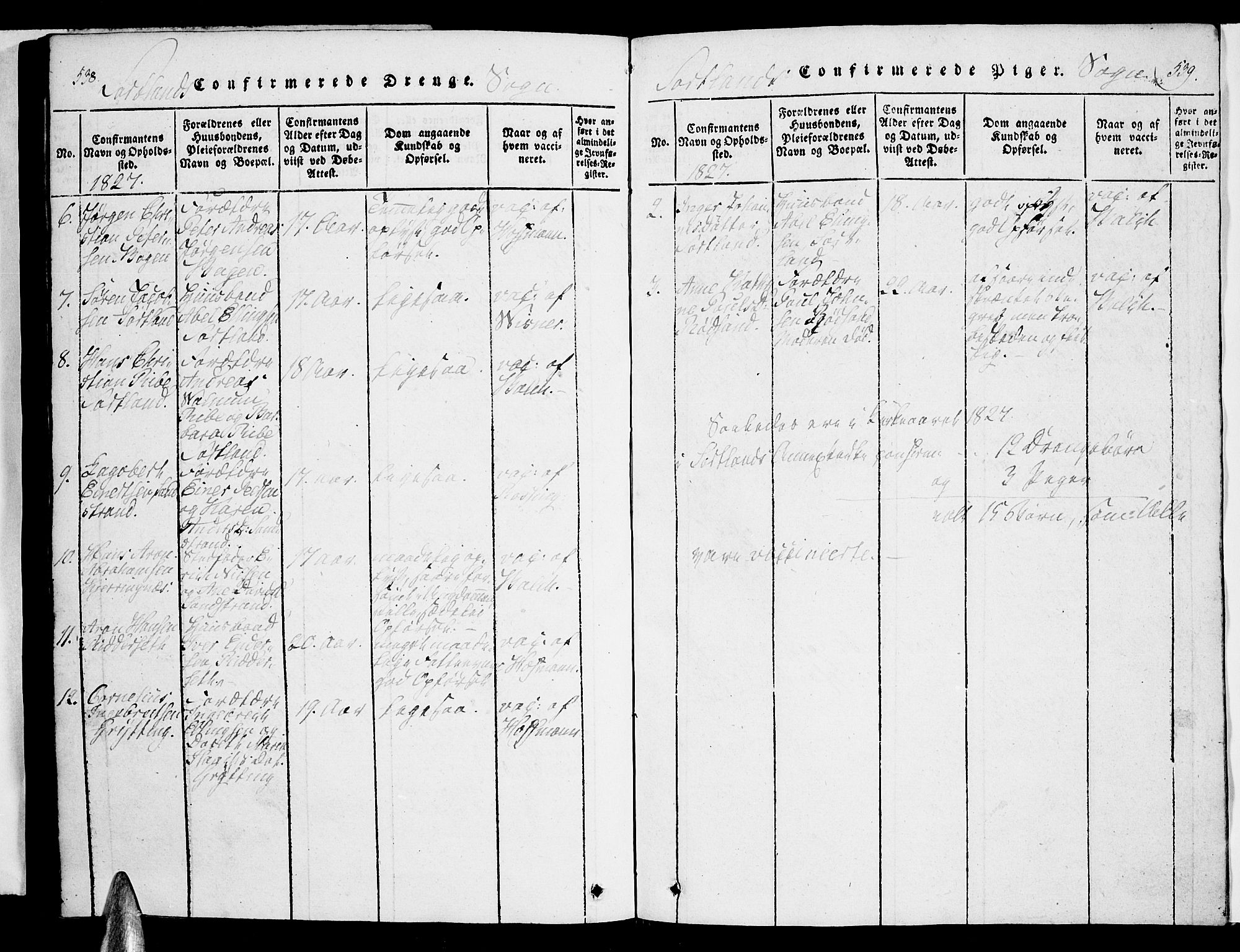 Ministerialprotokoller, klokkerbøker og fødselsregistre - Nordland, AV/SAT-A-1459/888/L1237: Ministerialbok nr. 888A05 /2, 1820-1836, s. 538-539