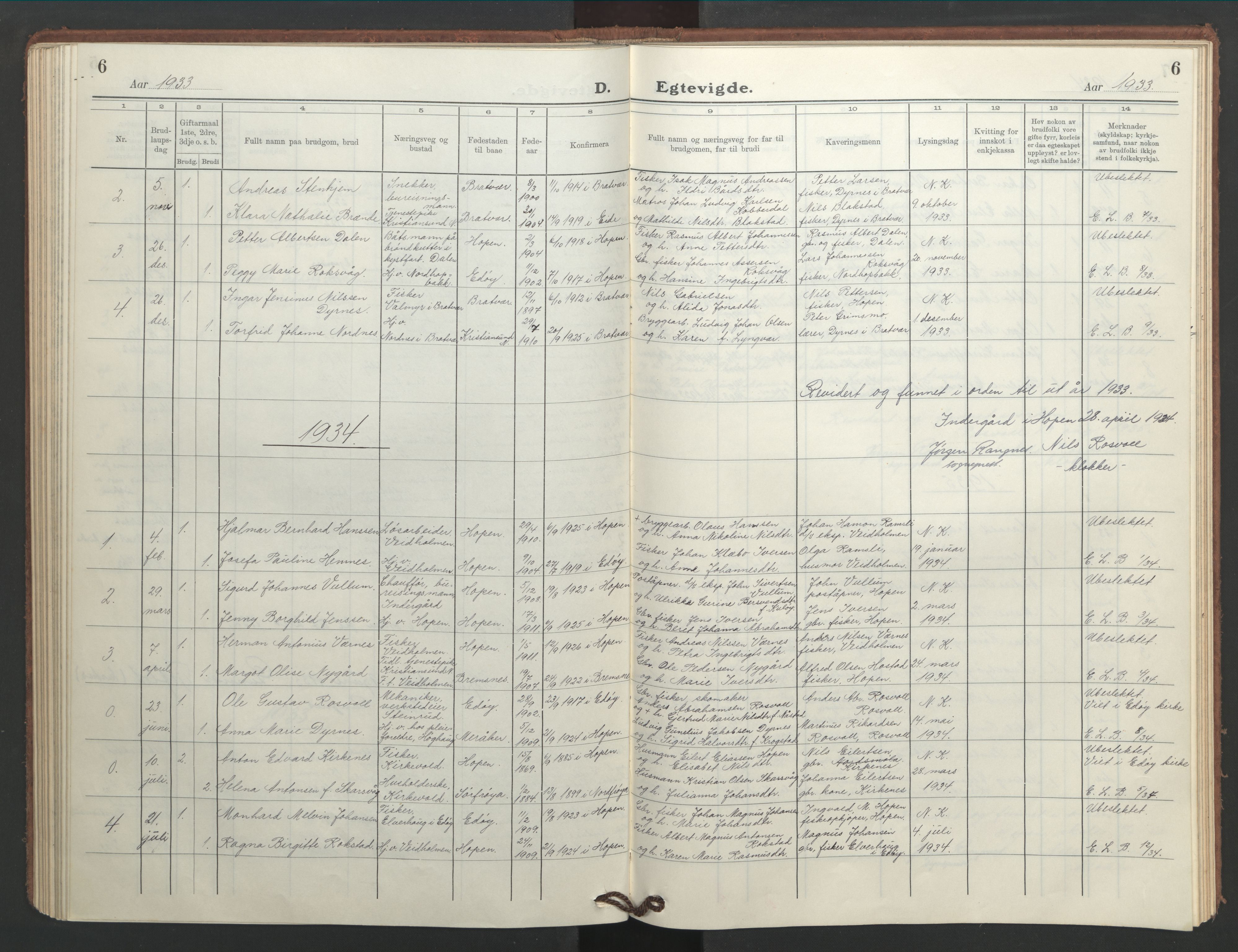 Ministerialprotokoller, klokkerbøker og fødselsregistre - Møre og Romsdal, SAT/A-1454/583/L0957: Klokkerbok nr. 583C02, 1926-1947, s. 6