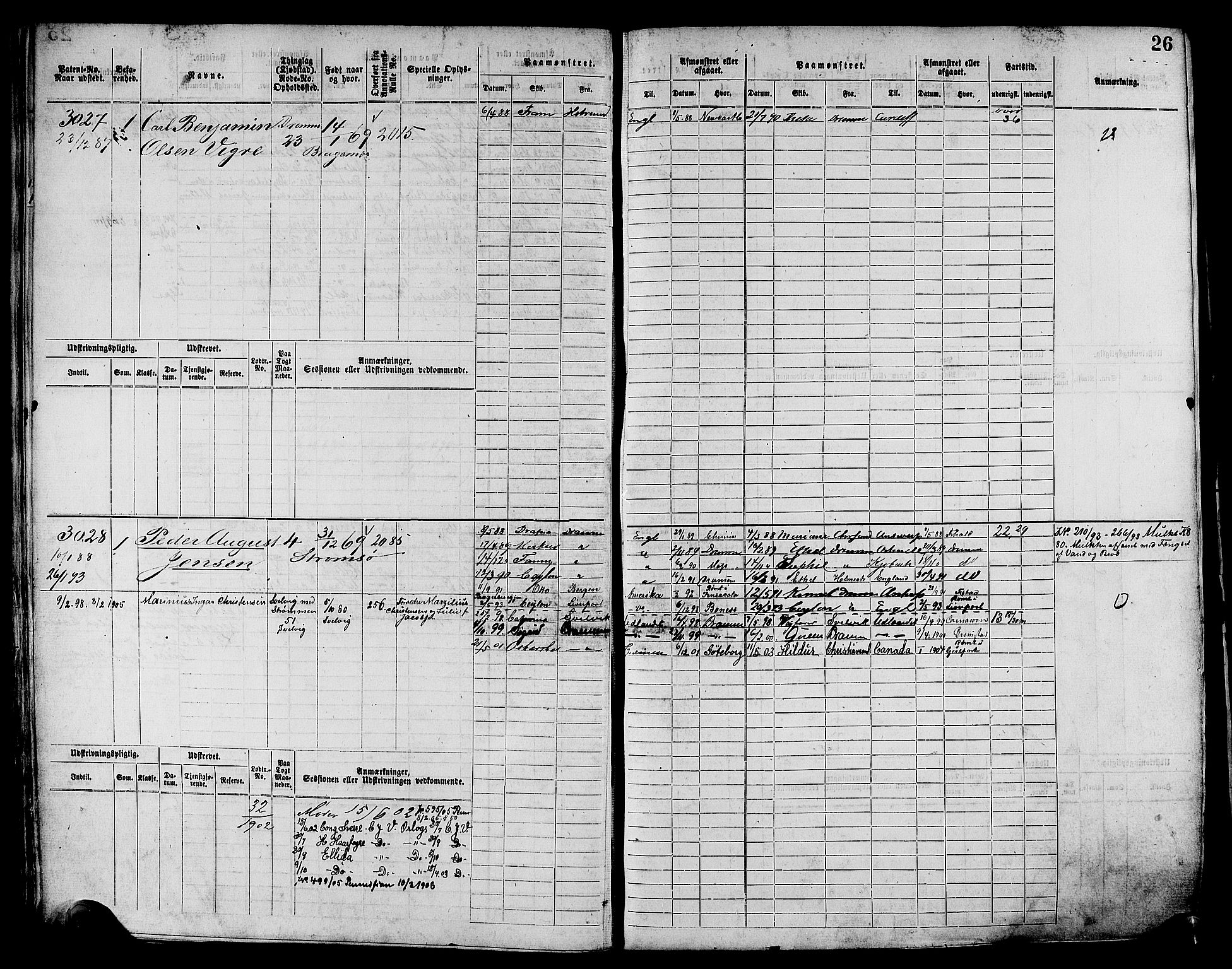 Drammen innrulleringsdistrikt, AV/SAKO-A-781/F/Fc/L0004: Hovedrulle, 1885, s. 28