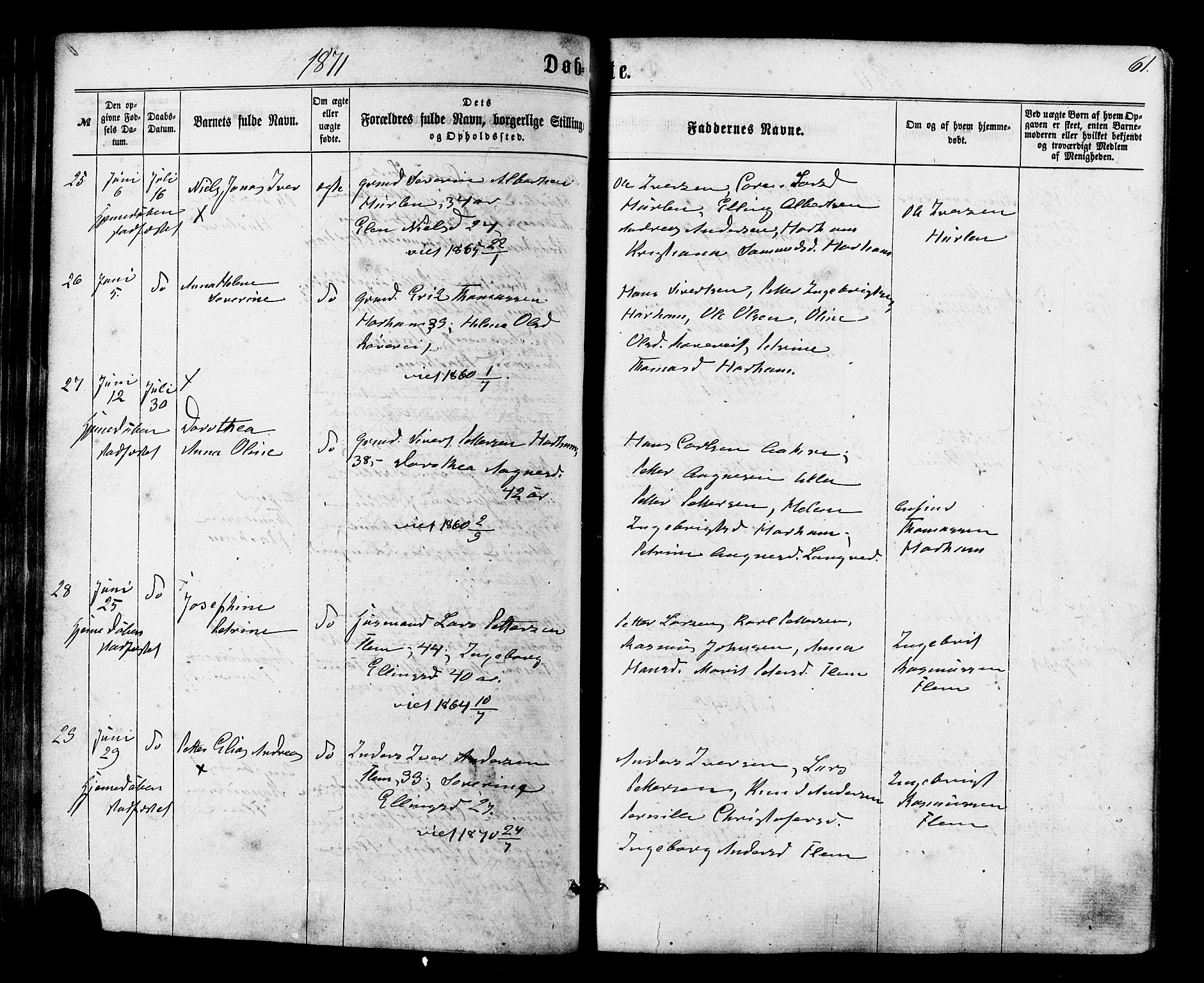 Ministerialprotokoller, klokkerbøker og fødselsregistre - Møre og Romsdal, AV/SAT-A-1454/536/L0498: Ministerialbok nr. 536A07, 1862-1875, s. 61