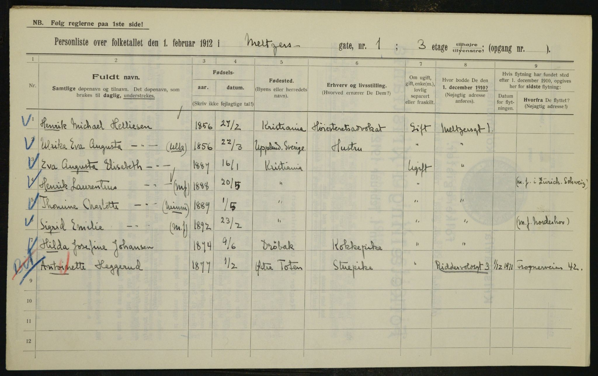 OBA, Kommunal folketelling 1.2.1912 for Kristiania, 1912, s. 65654