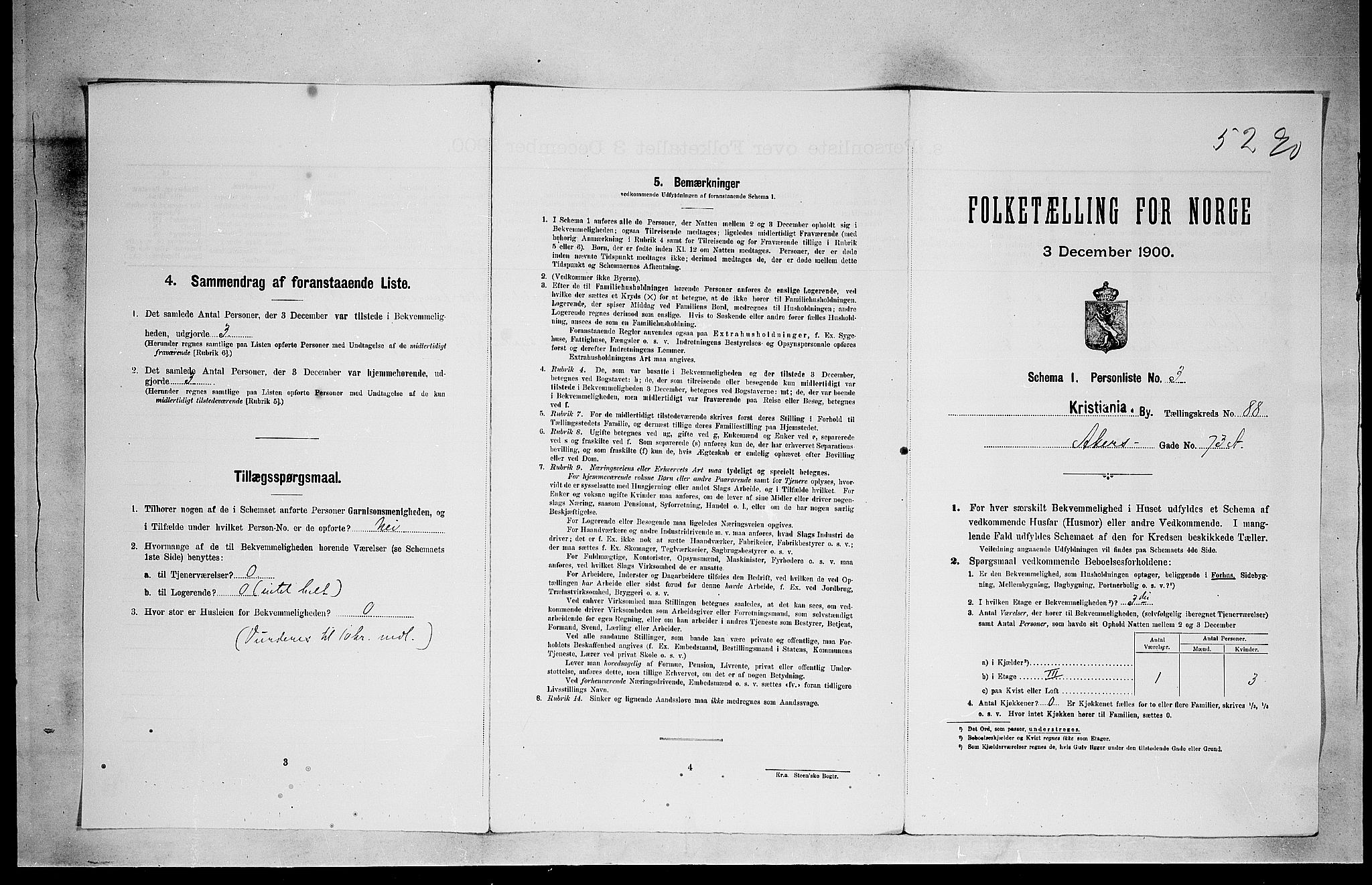 SAO, Folketelling 1900 for 0301 Kristiania kjøpstad, 1900, s. 1557