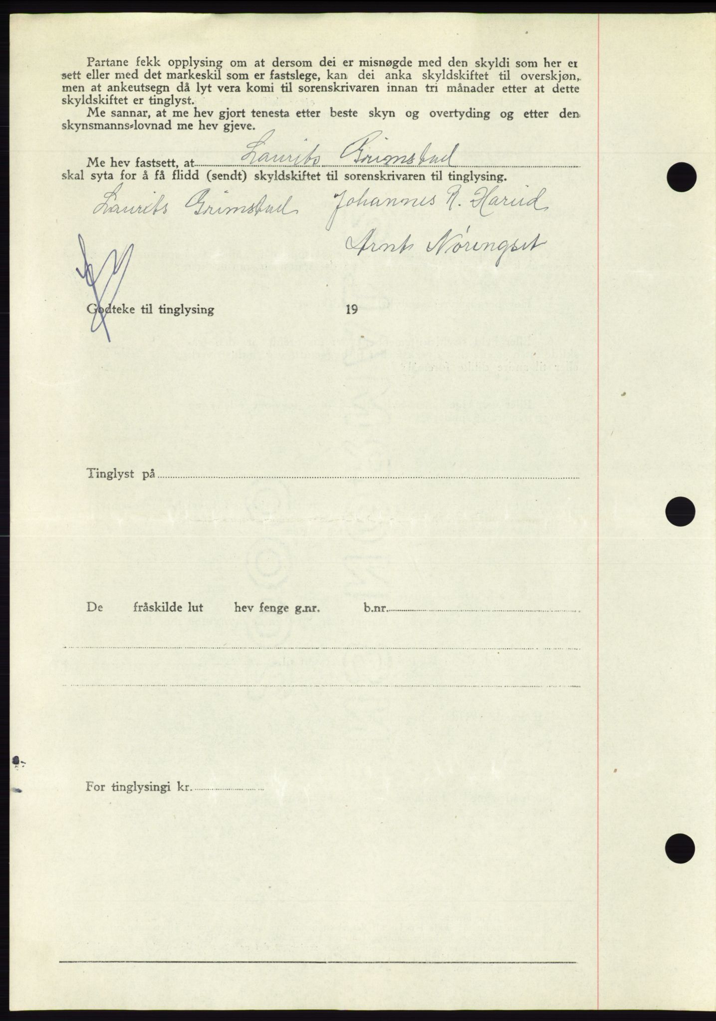 Søre Sunnmøre sorenskriveri, AV/SAT-A-4122/1/2/2C/L0081: Pantebok nr. 7A, 1947-1948, Dagboknr: 1605/1947