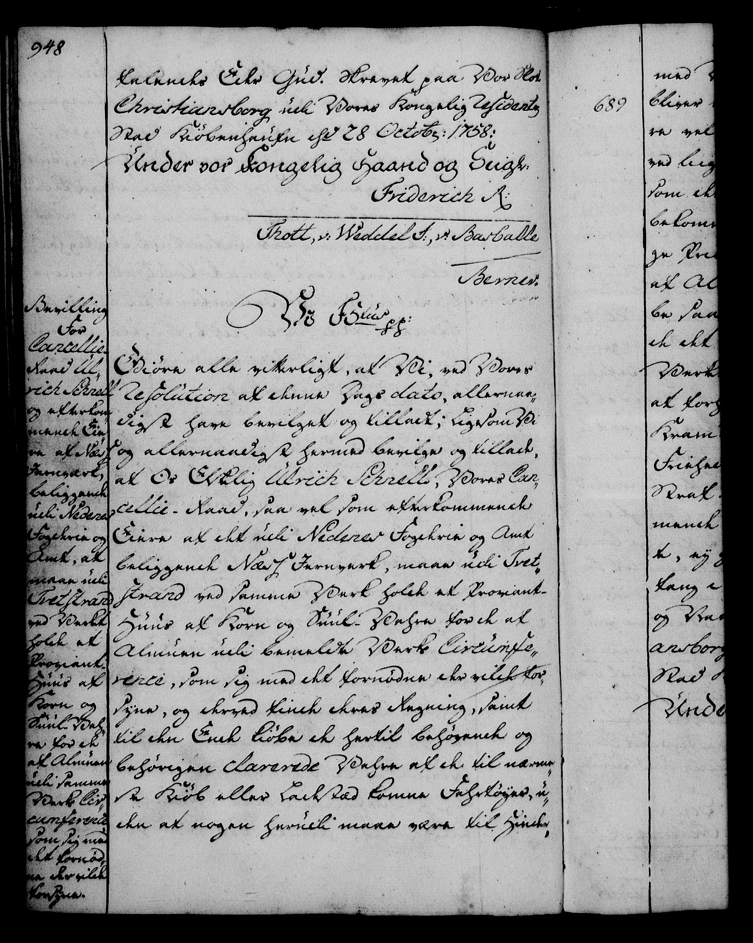 Rentekammeret, Kammerkanselliet, RA/EA-3111/G/Gg/Gga/L0006: Norsk ekspedisjonsprotokoll med register (merket RK 53.6), 1749-1759, s. 948