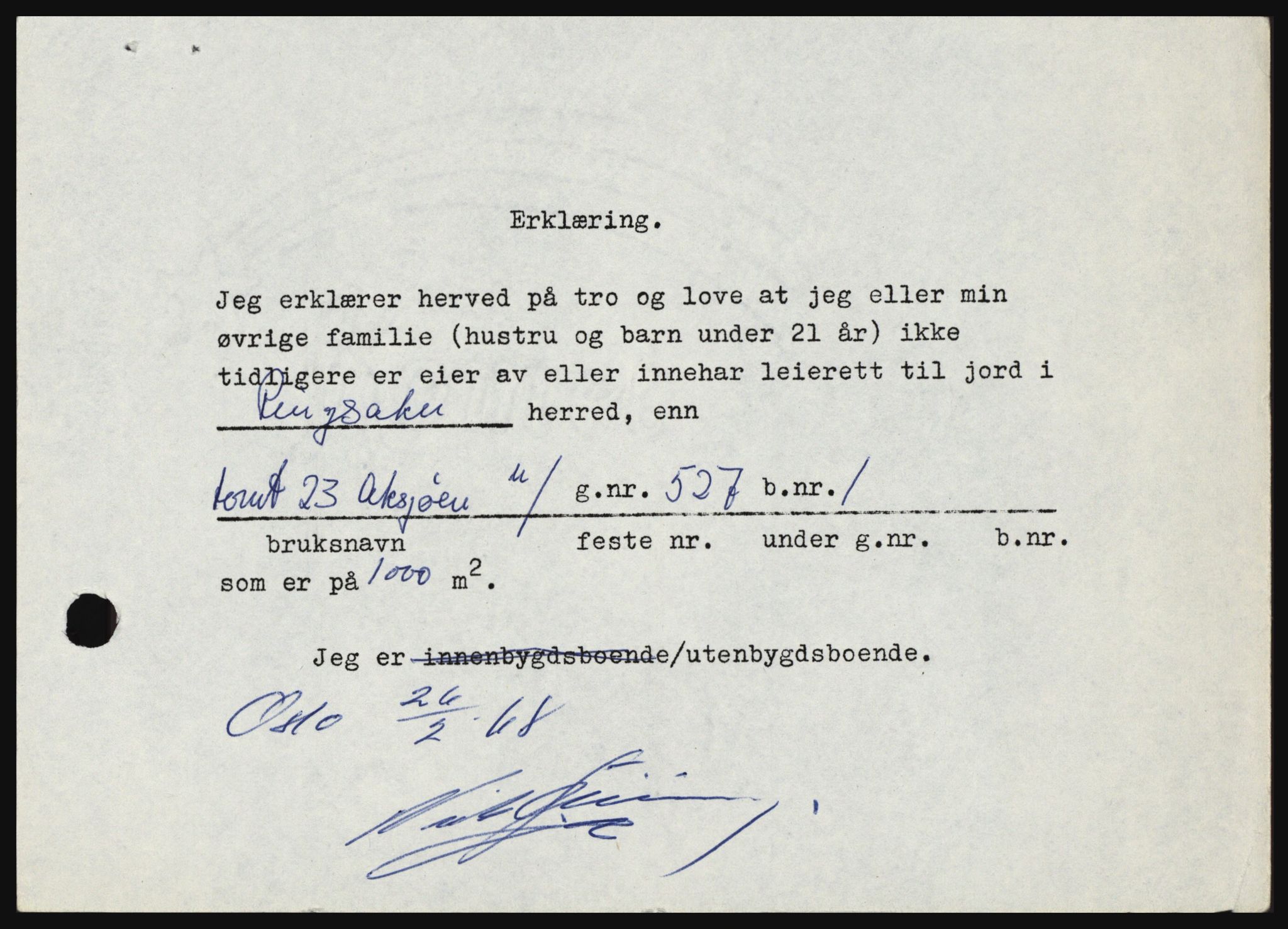 Nord-Hedmark sorenskriveri, SAH/TING-012/H/Hc/L0027: Pantebok nr. 27, 1967-1968, Dagboknr: 866/1968