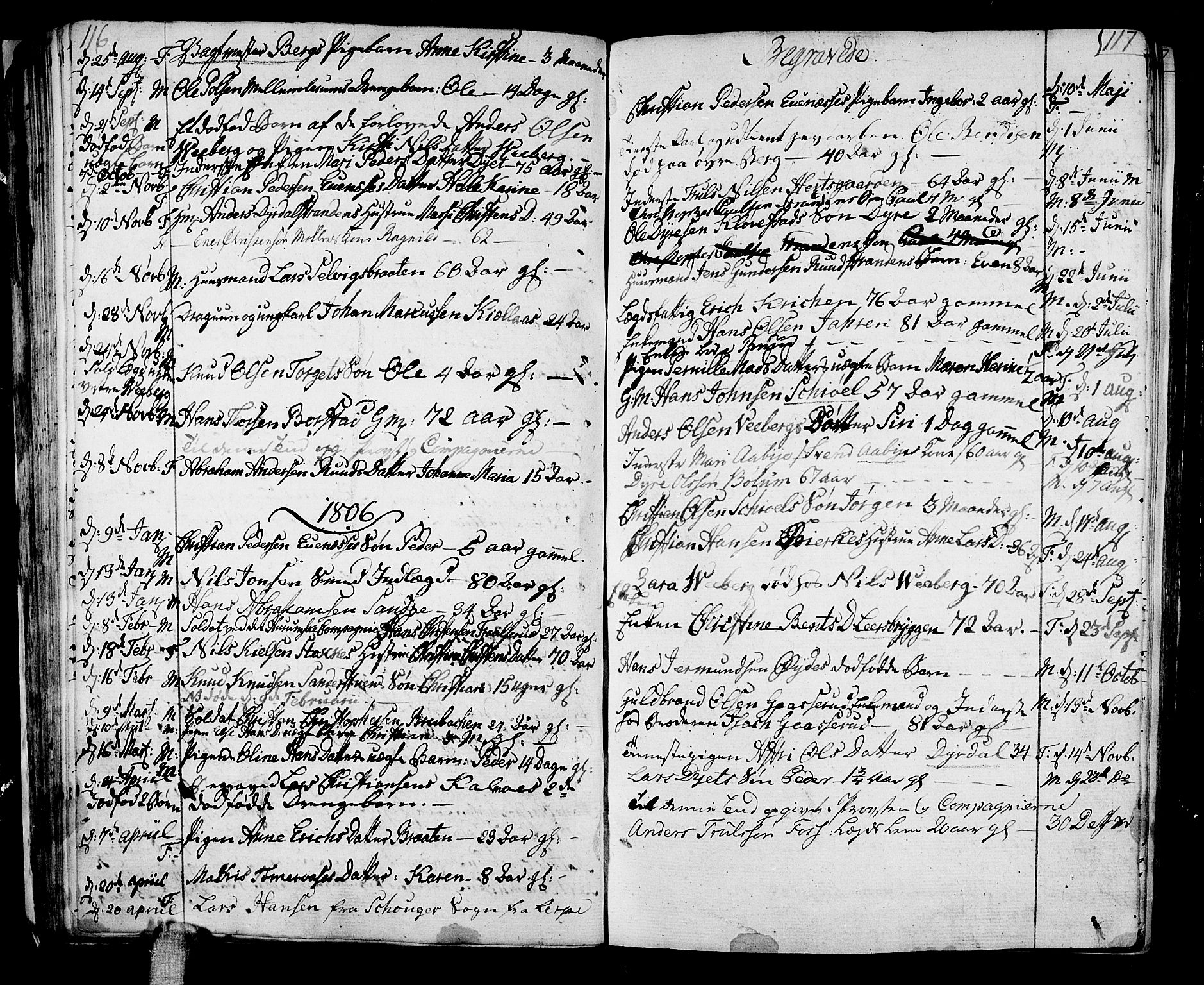 Sande Kirkebøker, AV/SAKO-A-53/F/Fa/L0002: Ministerialbok nr. 2, 1804-1814, s. 116-117