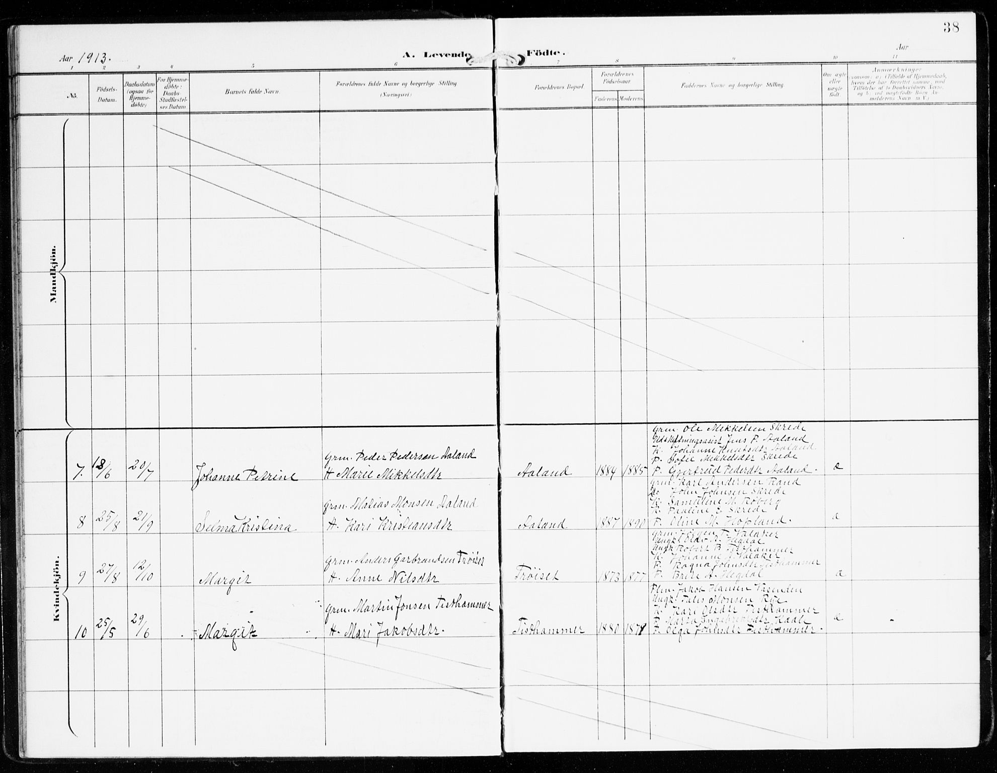 Innvik sokneprestembete, AV/SAB-A-80501: Ministerialbok nr. D 2, 1900-1921, s. 38