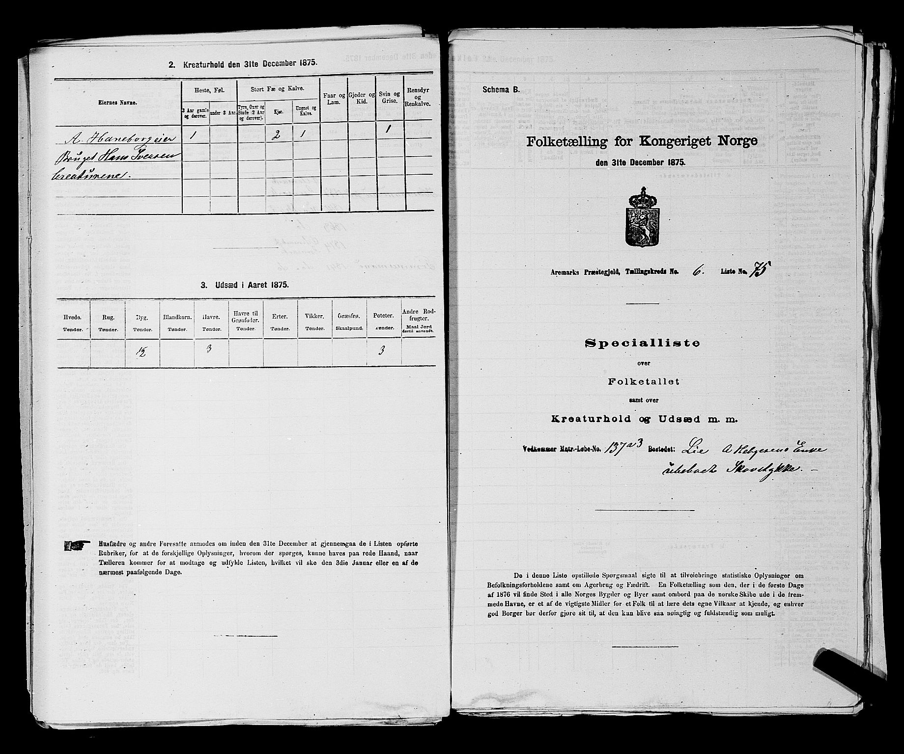 RA, Folketelling 1875 for 0118P Aremark prestegjeld, 1875, s. 956