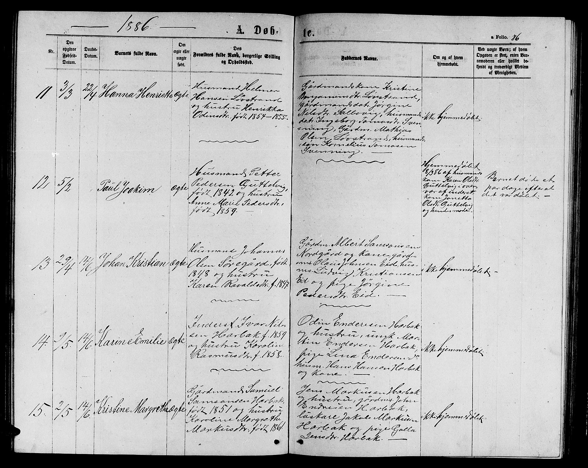 Ministerialprotokoller, klokkerbøker og fødselsregistre - Sør-Trøndelag, SAT/A-1456/656/L0695: Klokkerbok nr. 656C01, 1867-1889, s. 86