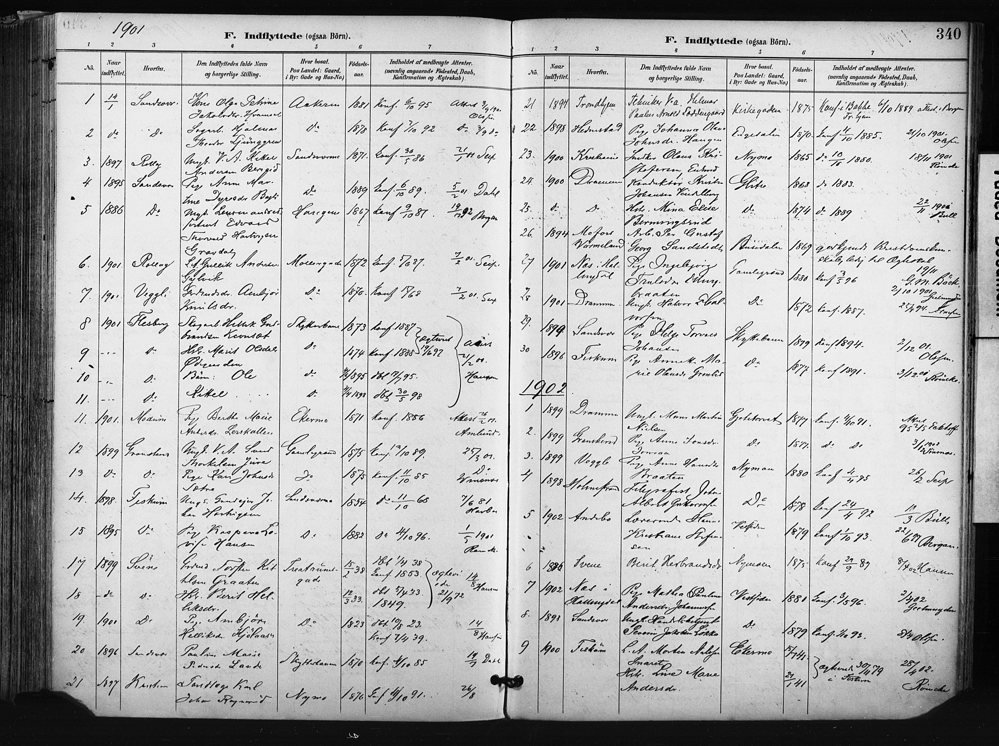 Kongsberg kirkebøker, AV/SAKO-A-22/F/Fb/L0003: Ministerialbok nr. II 3, 1896-1905, s. 340