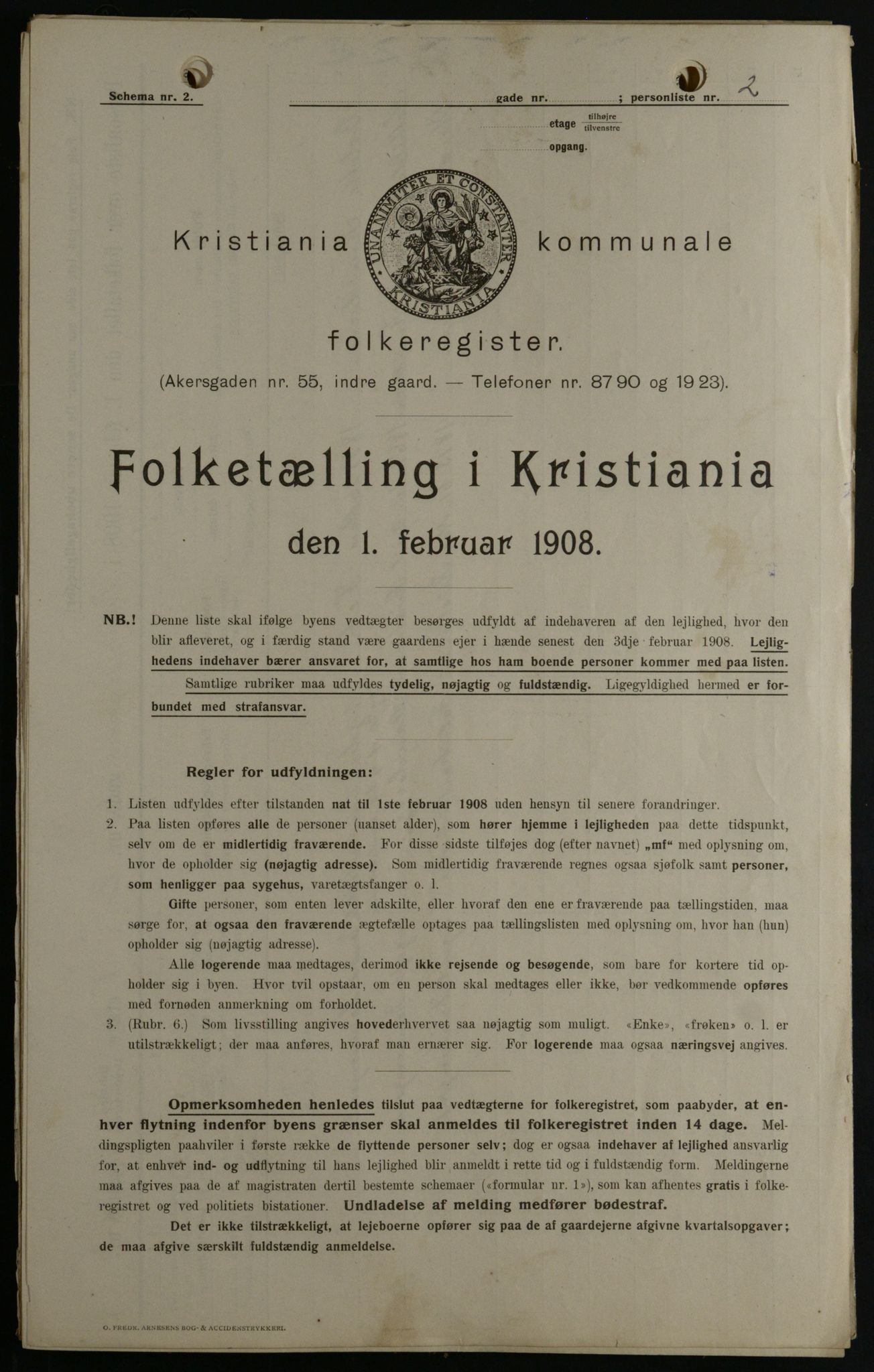 OBA, Kommunal folketelling 1.2.1908 for Kristiania kjøpstad, 1908, s. 14088