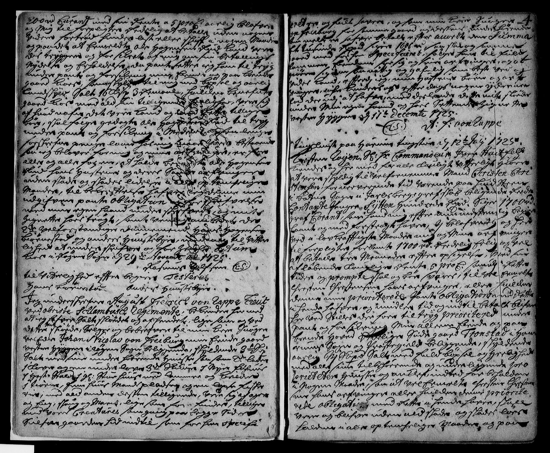 Lier, Røyken og Hurum sorenskriveri, SAKO/A-89/G/Ga/Gaa/L0002: Pantebok nr. II, 1725-1755, s. 4