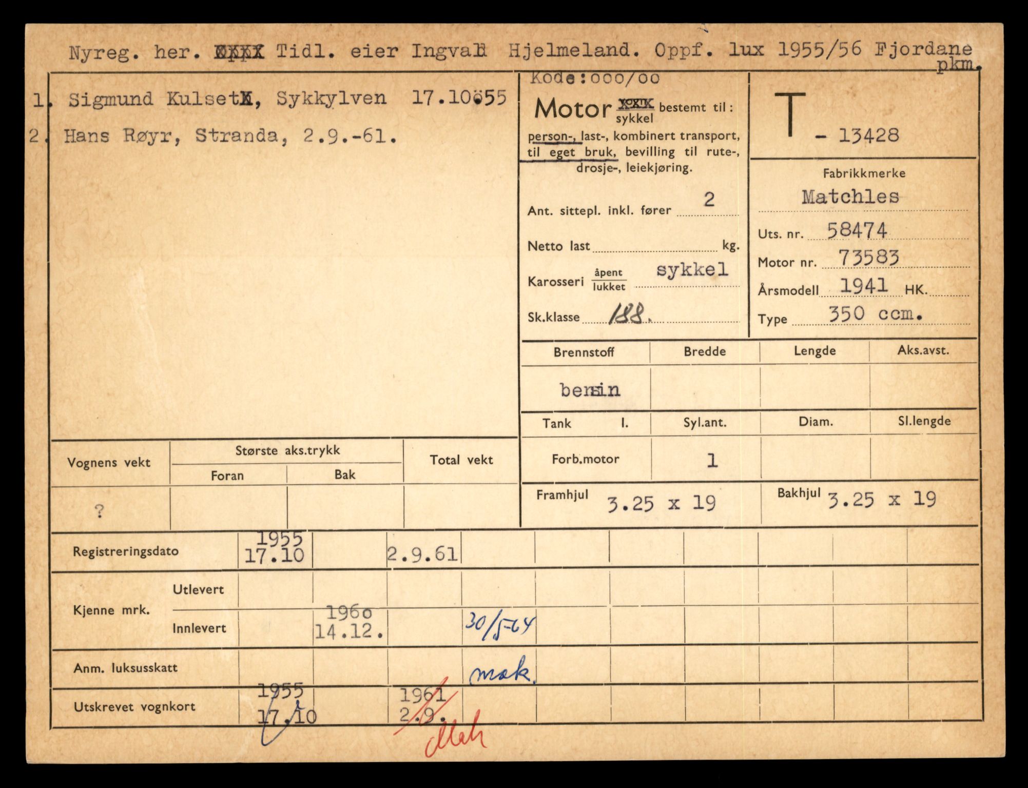 Møre og Romsdal vegkontor - Ålesund trafikkstasjon, AV/SAT-A-4099/F/Fe/L0039: Registreringskort for kjøretøy T 13361 - T 13530, 1927-1998, s. 1143