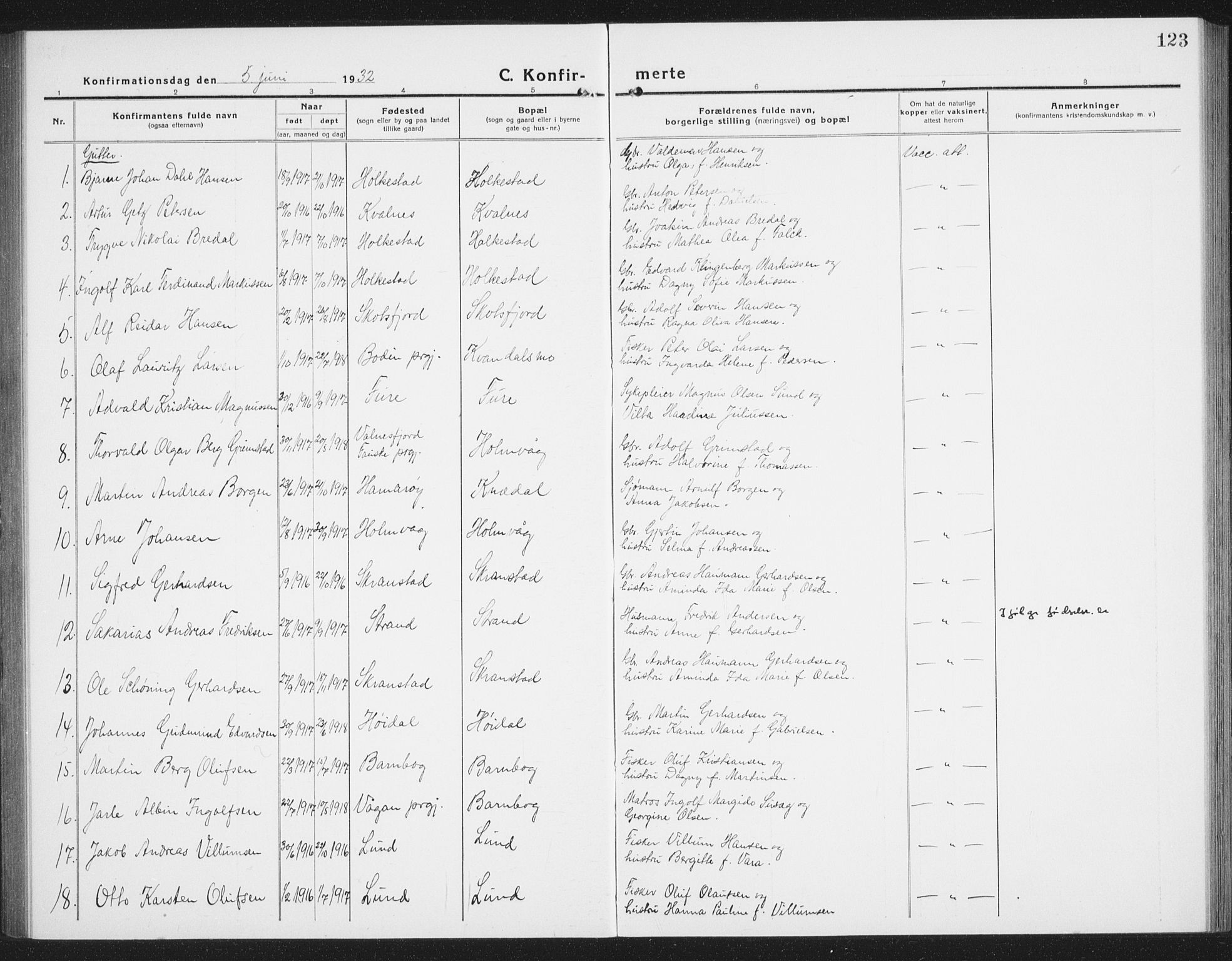 Ministerialprotokoller, klokkerbøker og fødselsregistre - Nordland, AV/SAT-A-1459/855/L0817: Klokkerbok nr. 855C06, 1917-1934, s. 123