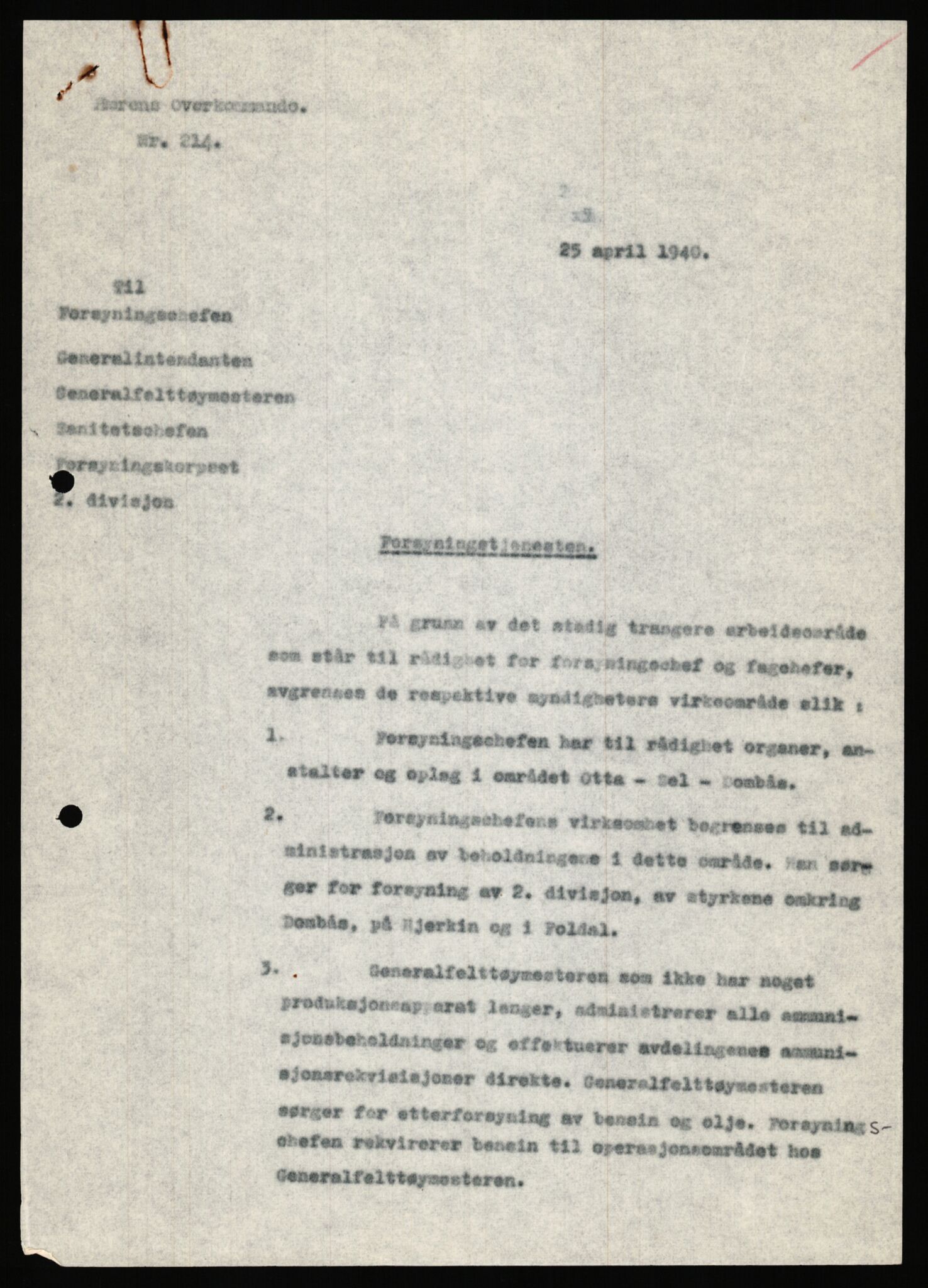 Forsvaret, Forsvarets krigshistoriske avdeling, AV/RA-RAFA-2017/Y/Ya/L0031: II-C-11-51 - Hærens overkommando, 1940, s. 247