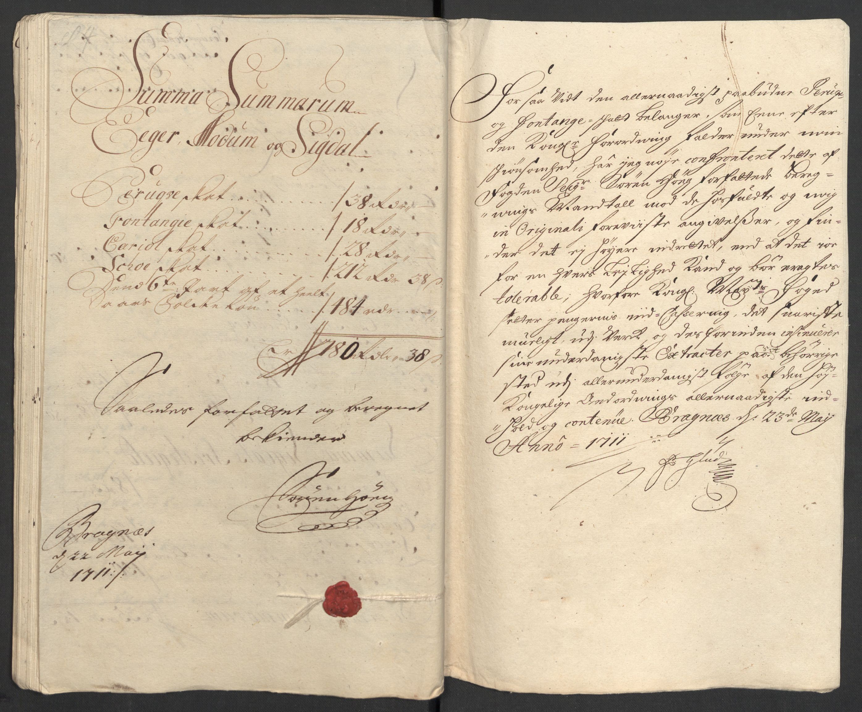 Rentekammeret inntil 1814, Reviderte regnskaper, Fogderegnskap, AV/RA-EA-4092/R31/L1706: Fogderegnskap Hurum, Røyken, Eiker, Lier og Buskerud, 1711, s. 46