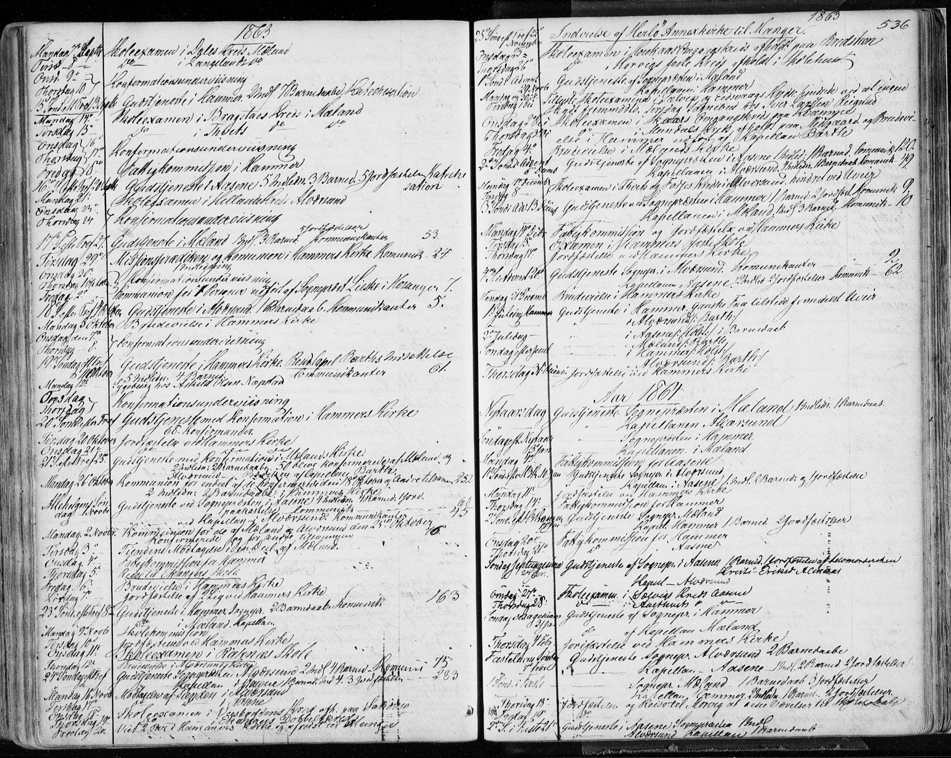 Hamre sokneprestembete, AV/SAB-A-75501/H/Ha/Haa/Haaa/L0014: Ministerialbok nr. A 14, 1858-1872, s. 536