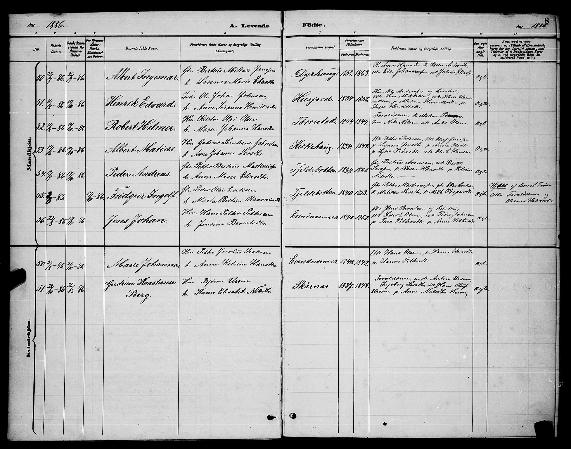 Ministerialprotokoller, klokkerbøker og fødselsregistre - Nordland, AV/SAT-A-1459/863/L0914: Klokkerbok nr. 863C04, 1886-1897, s. 8