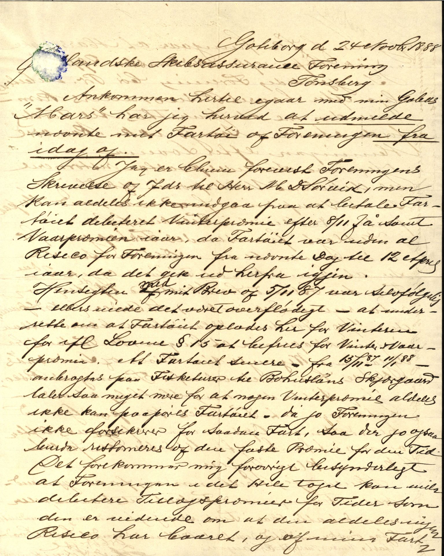 Pa 63 - Østlandske skibsassuranceforening, VEMU/A-1079/G/Ga/L0022/0008: Havaridokumenter / Magna av Haugesund, Marie, Mars, Mary, Mizpa, 1888, s. 42