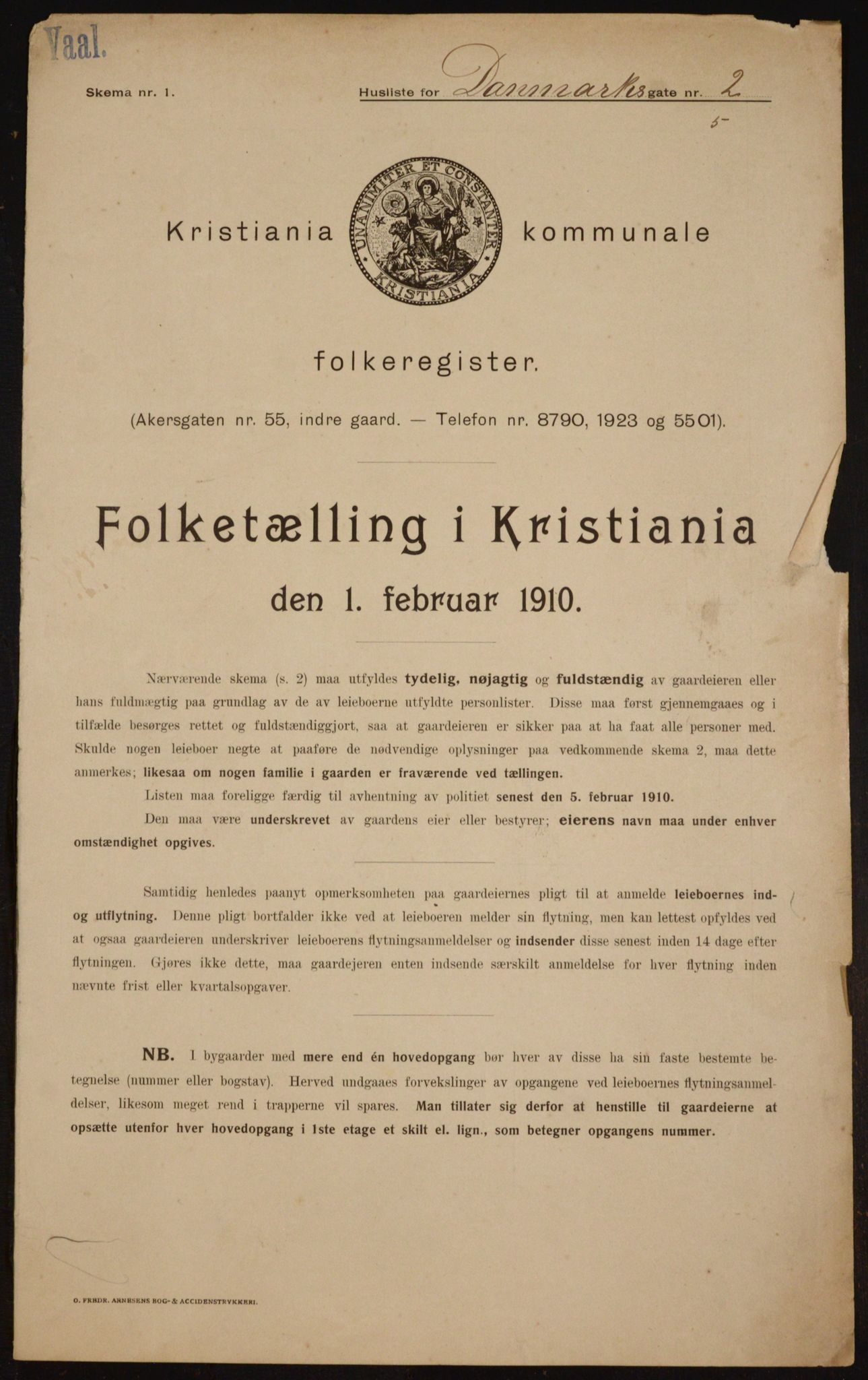 OBA, Kommunal folketelling 1.2.1910 for Kristiania, 1910, s. 13958