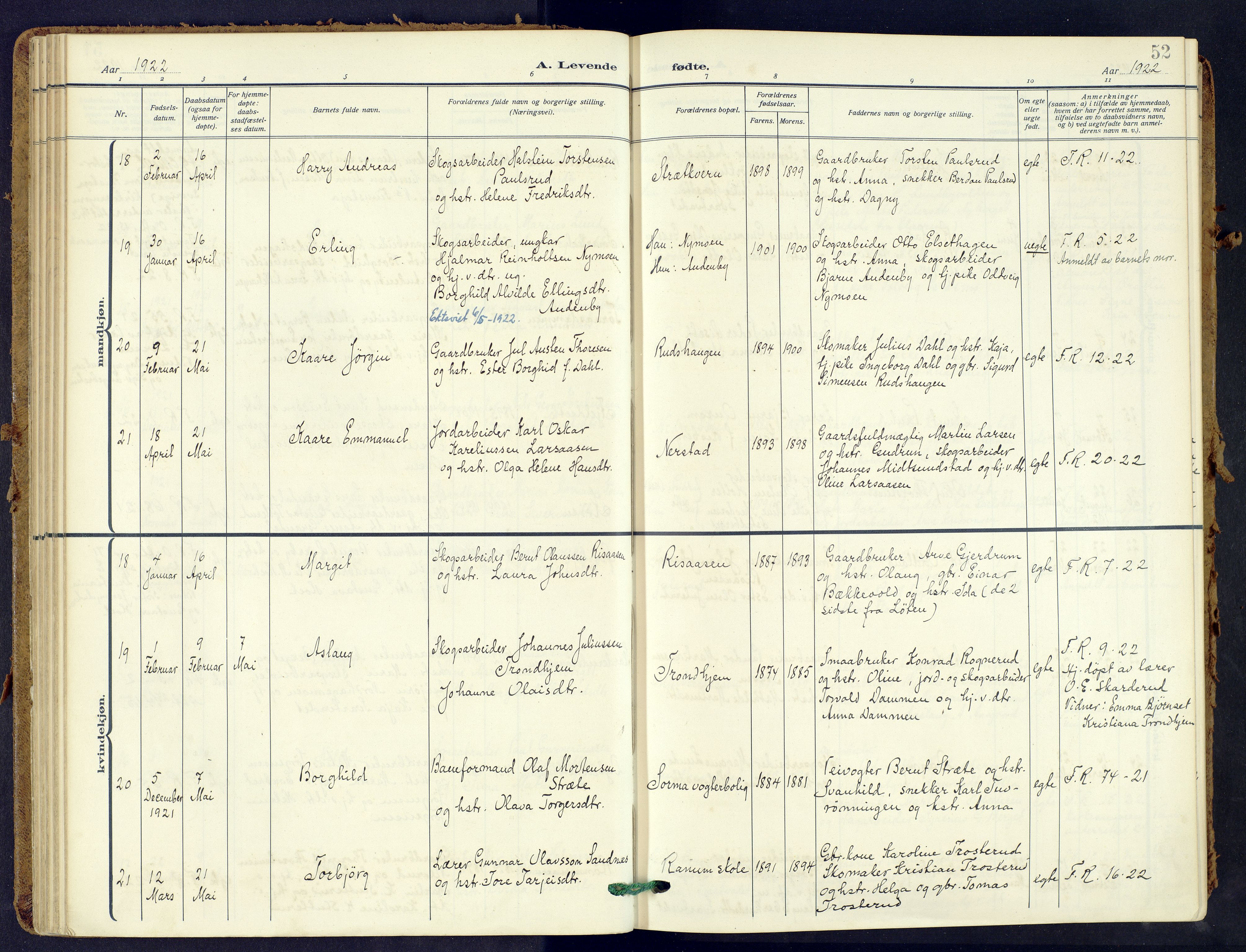 Våler prestekontor, Hedmark, AV/SAH-PREST-040/H/Ha/Haa/L0009: Ministerialbok nr. 9, 1912-1940, s. 52