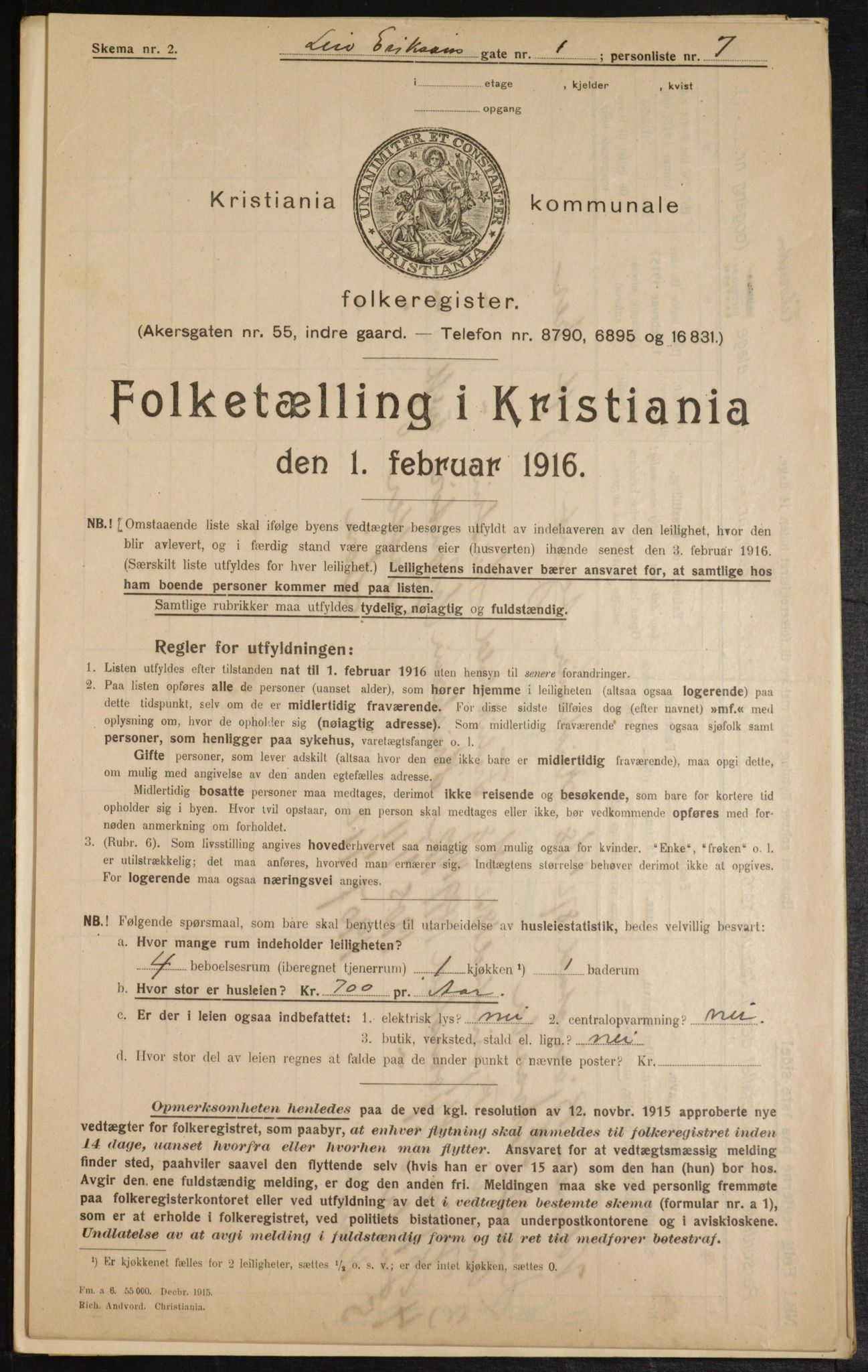 OBA, Kommunal folketelling 1.2.1916 for Kristiania, 1916, s. 58735