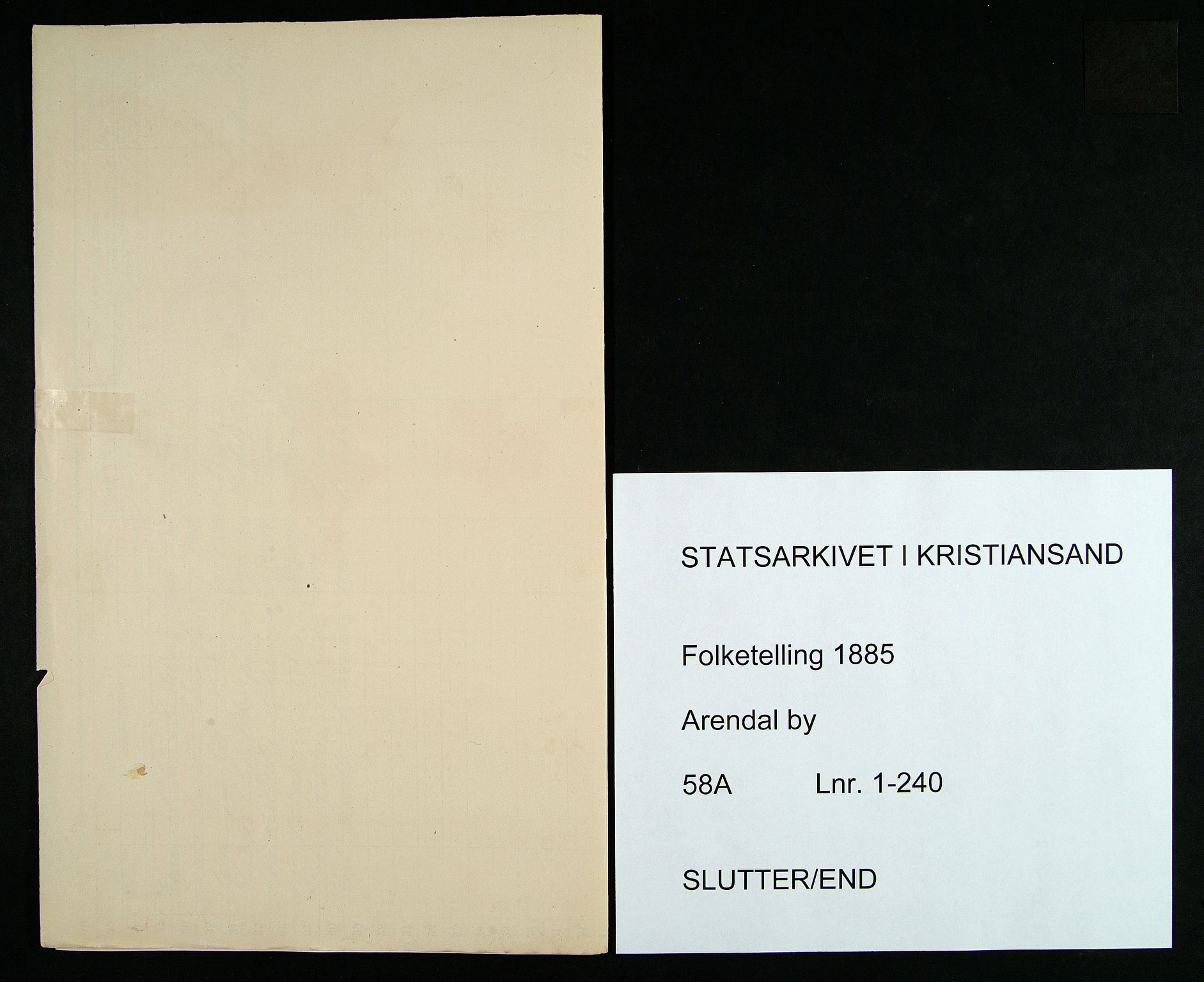 SAK, Folketelling 1885 for 0903 Arendal kjøpstad, 1885, s. 240