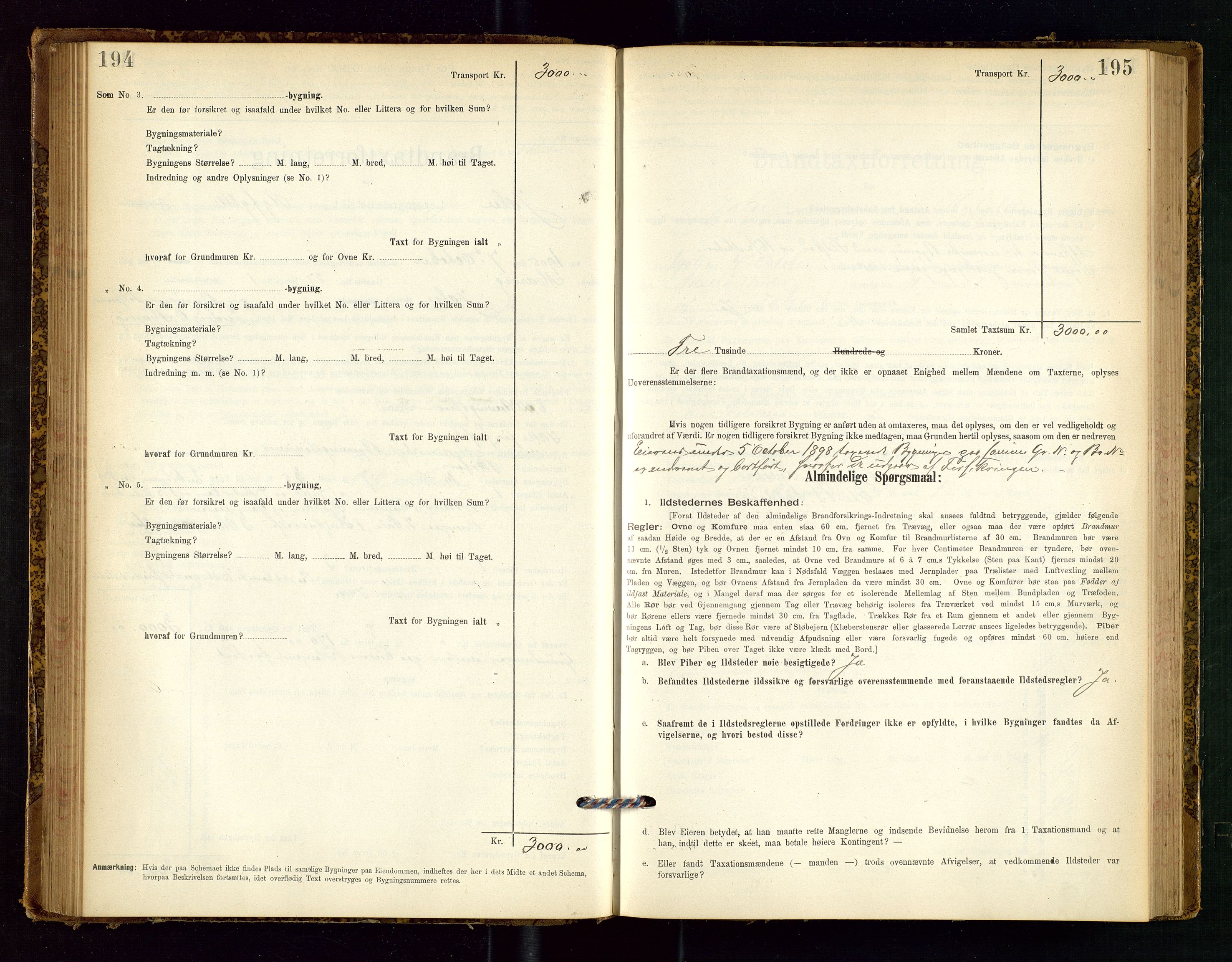 Jelsa lensmannskontor, SAST/A-100360/Gob/L0001: "Brandtaxationsprotocol", 1895-1918, s. 194-195