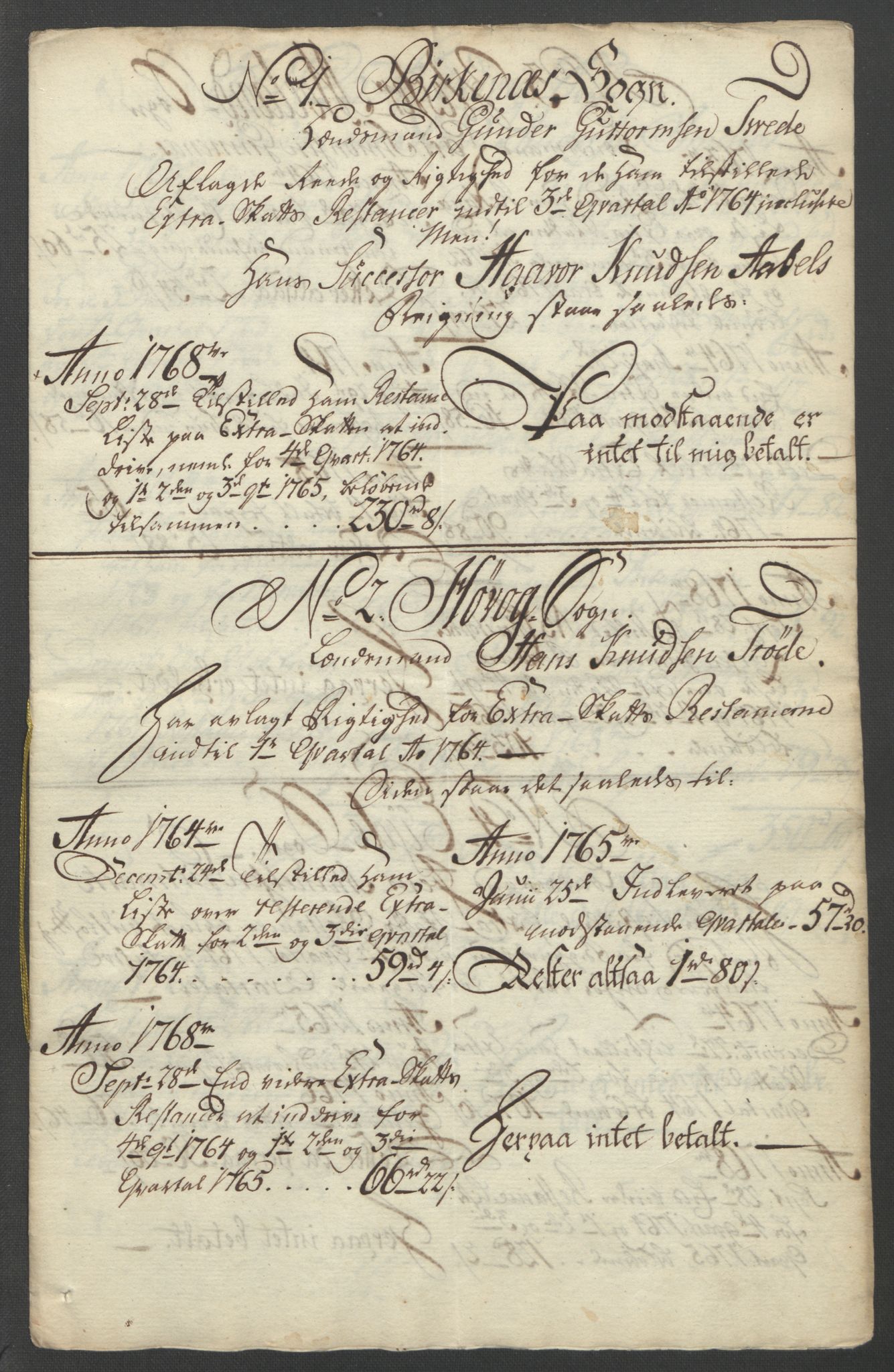 Rentekammeret inntil 1814, Reviderte regnskaper, Fogderegnskap, AV/RA-EA-4092/R39/L2424: Ekstraskatten Nedenes, 1762-1767, s. 157