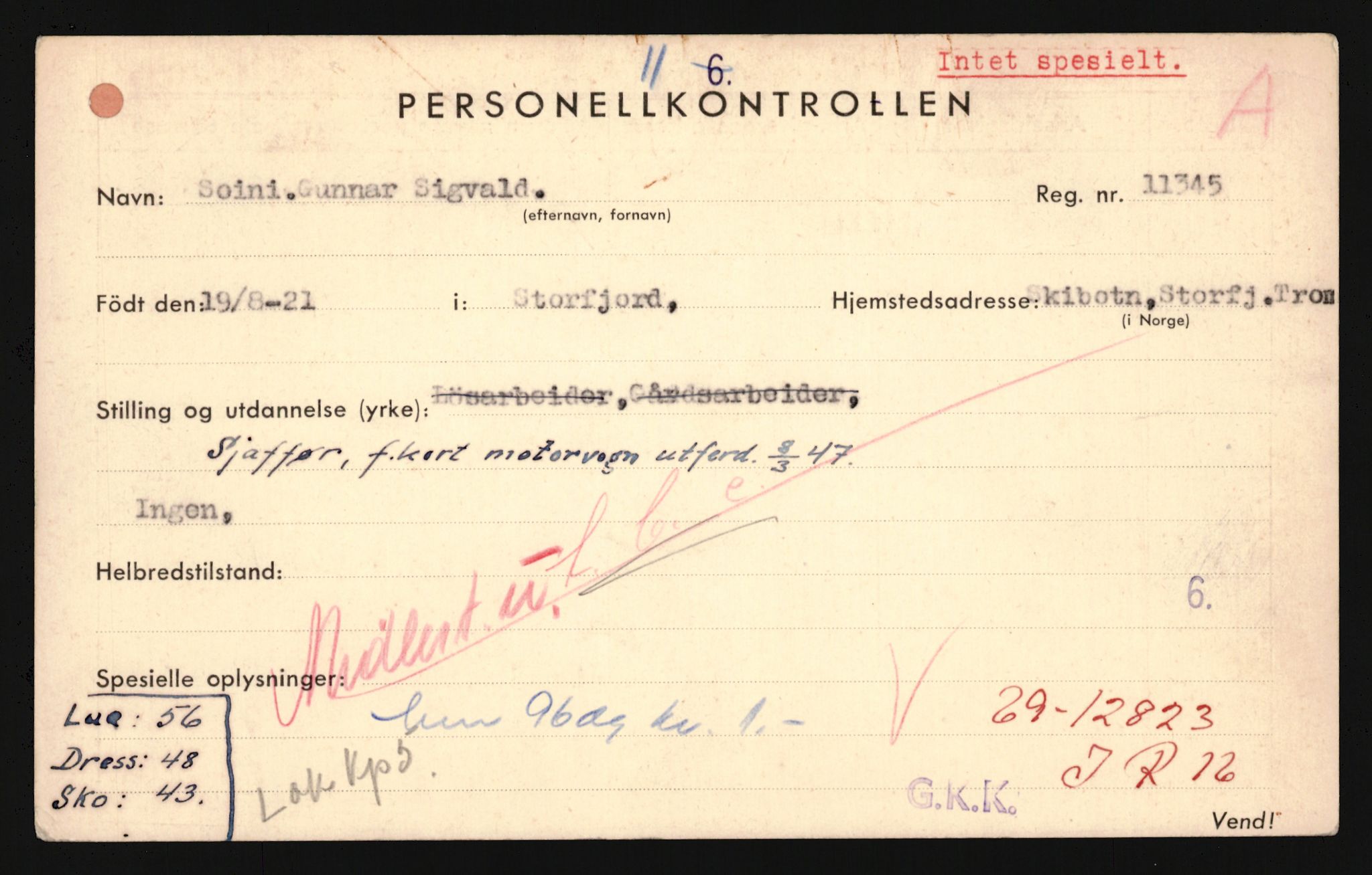 Forsvaret, Troms infanteriregiment nr. 16, AV/RA-RAFA-3146/P/Pa/L0024/0003: Rulleblad / Rulleblad for regimentets menige mannskaper, årsklasse 1942, 1942, s. 264