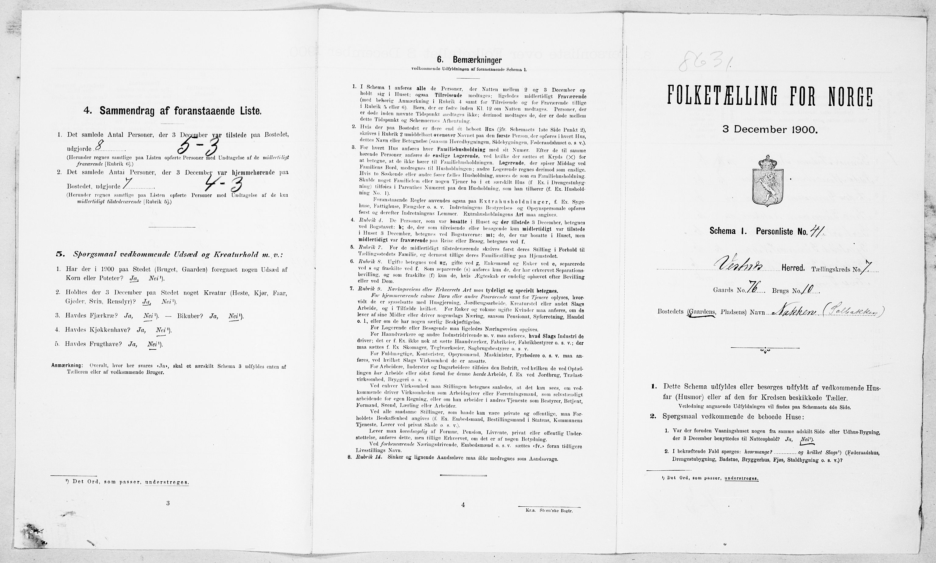 SAT, Folketelling 1900 for 1535 Vestnes herred, 1900, s. 755
