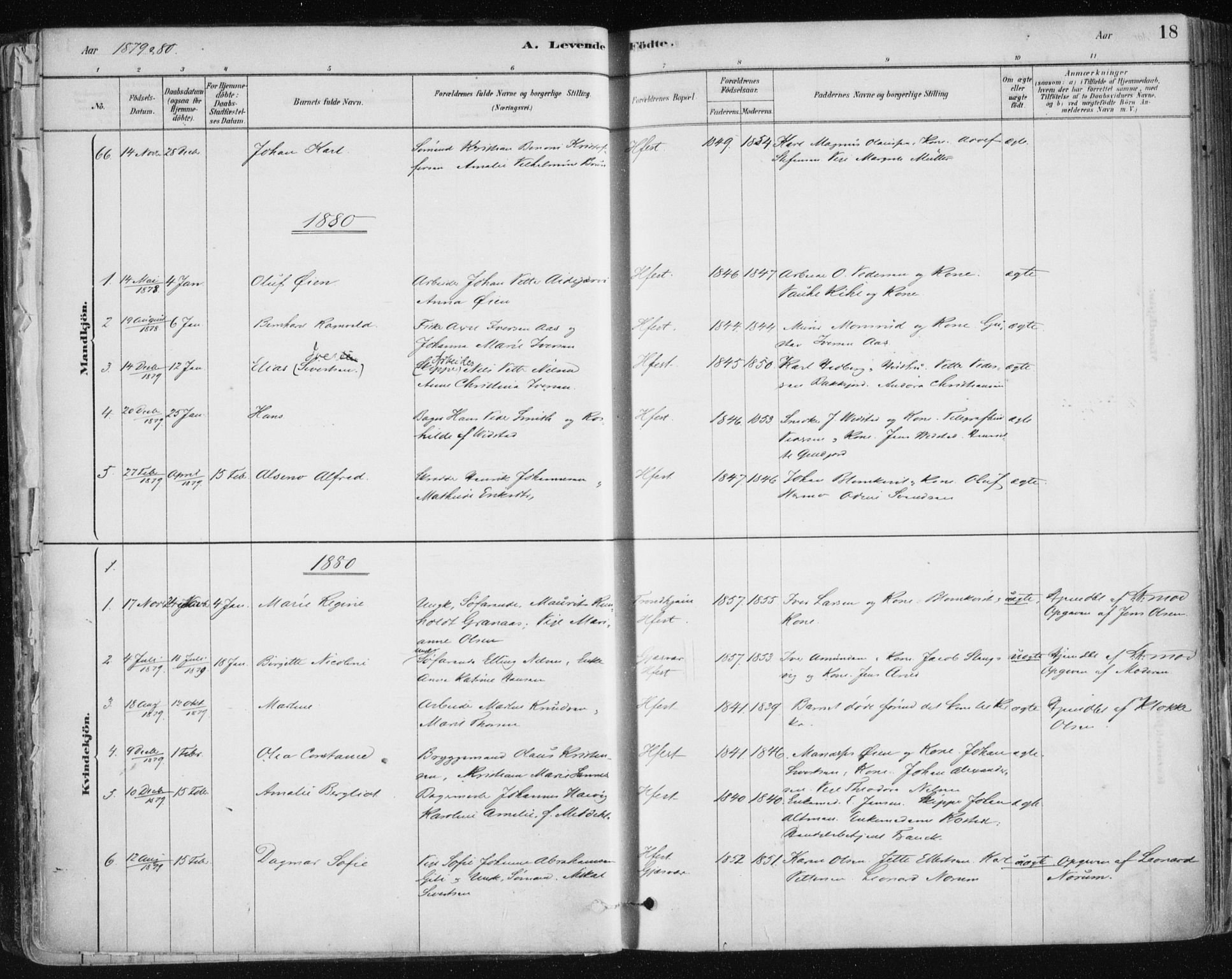 Hammerfest sokneprestkontor, AV/SATØ-S-1347/H/Ha/L0008.kirke: Ministerialbok nr. 8, 1878-1889, s. 18