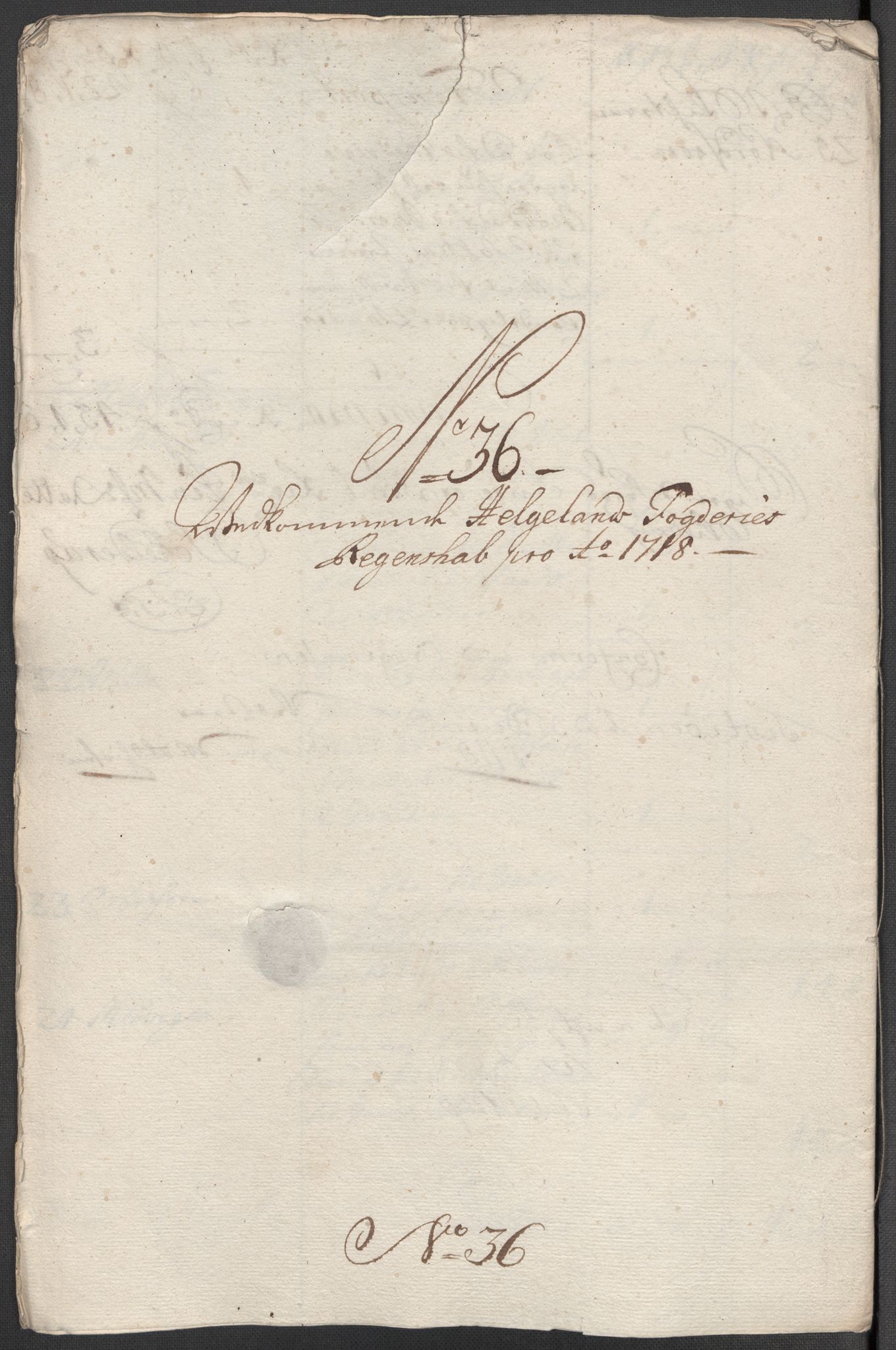 Rentekammeret inntil 1814, Reviderte regnskaper, Fogderegnskap, RA/EA-4092/R65/L4516: Fogderegnskap Helgeland, 1718, s. 264