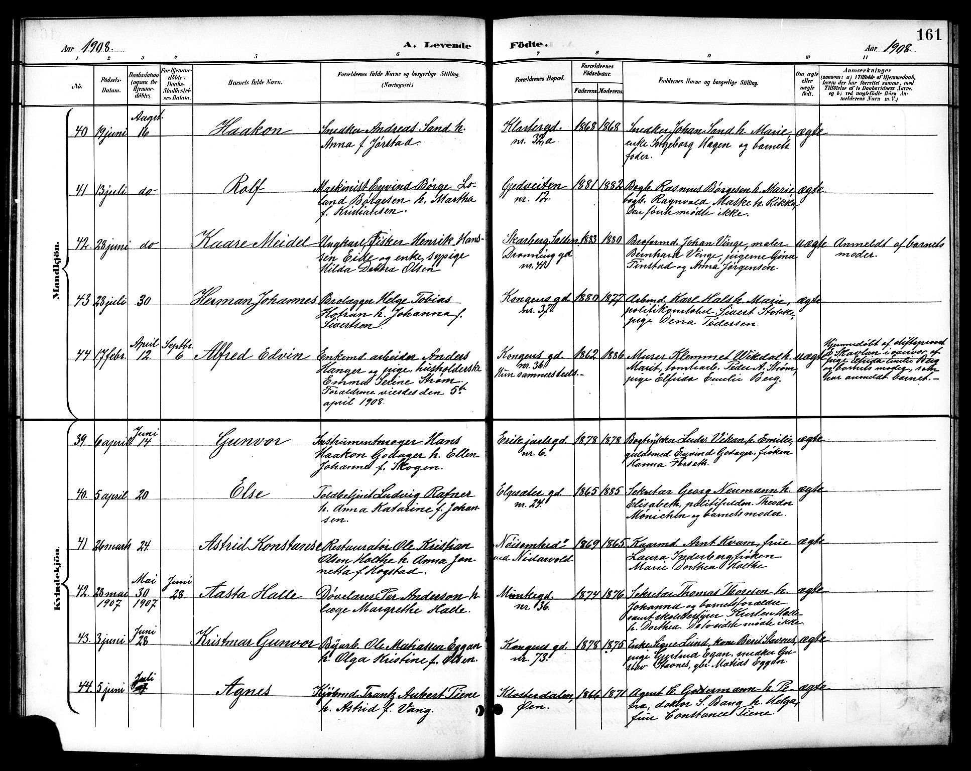 Ministerialprotokoller, klokkerbøker og fødselsregistre - Sør-Trøndelag, SAT/A-1456/601/L0094: Klokkerbok nr. 601C12, 1898-1911, s. 161