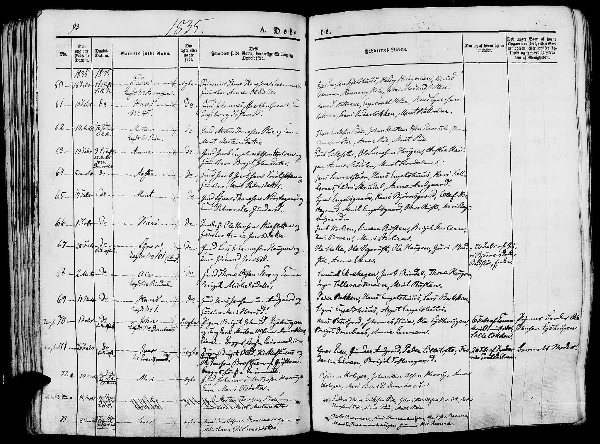 Lesja prestekontor, AV/SAH-PREST-068/H/Ha/Haa/L0005: Ministerialbok nr. 5, 1830-1842, s. 93