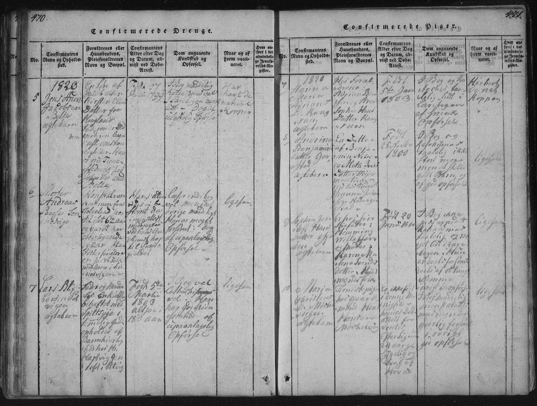 Ministerialprotokoller, klokkerbøker og fødselsregistre - Nordland, SAT/A-1459/881/L1164: Klokkerbok nr. 881C01, 1818-1853, s. 470-471