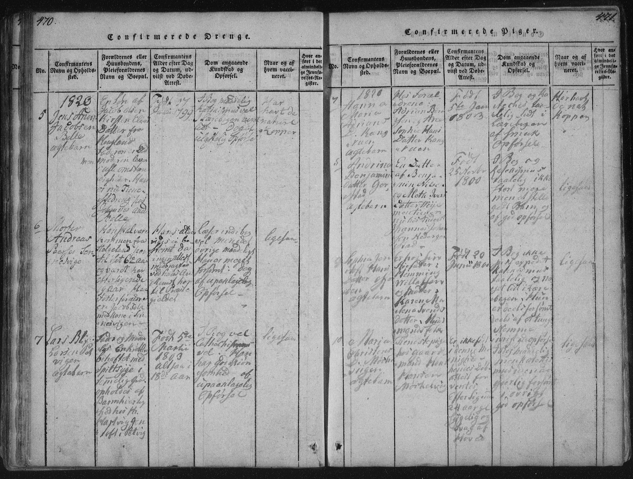 Ministerialprotokoller, klokkerbøker og fødselsregistre - Nordland, AV/SAT-A-1459/881/L1164: Klokkerbok nr. 881C01, 1818-1853, s. 470-471