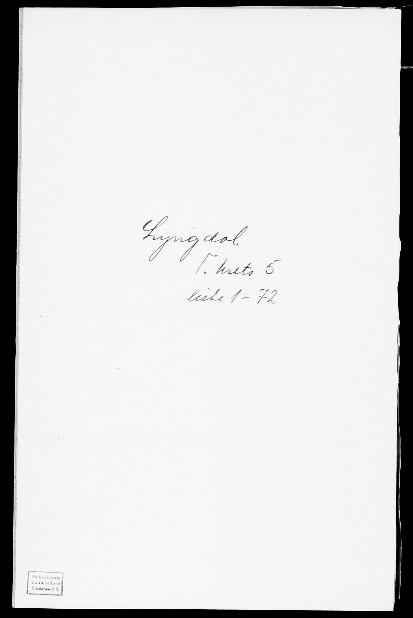 SAK, Folketelling 1875 for 1032P Lyngdal prestegjeld, 1875, s. 815