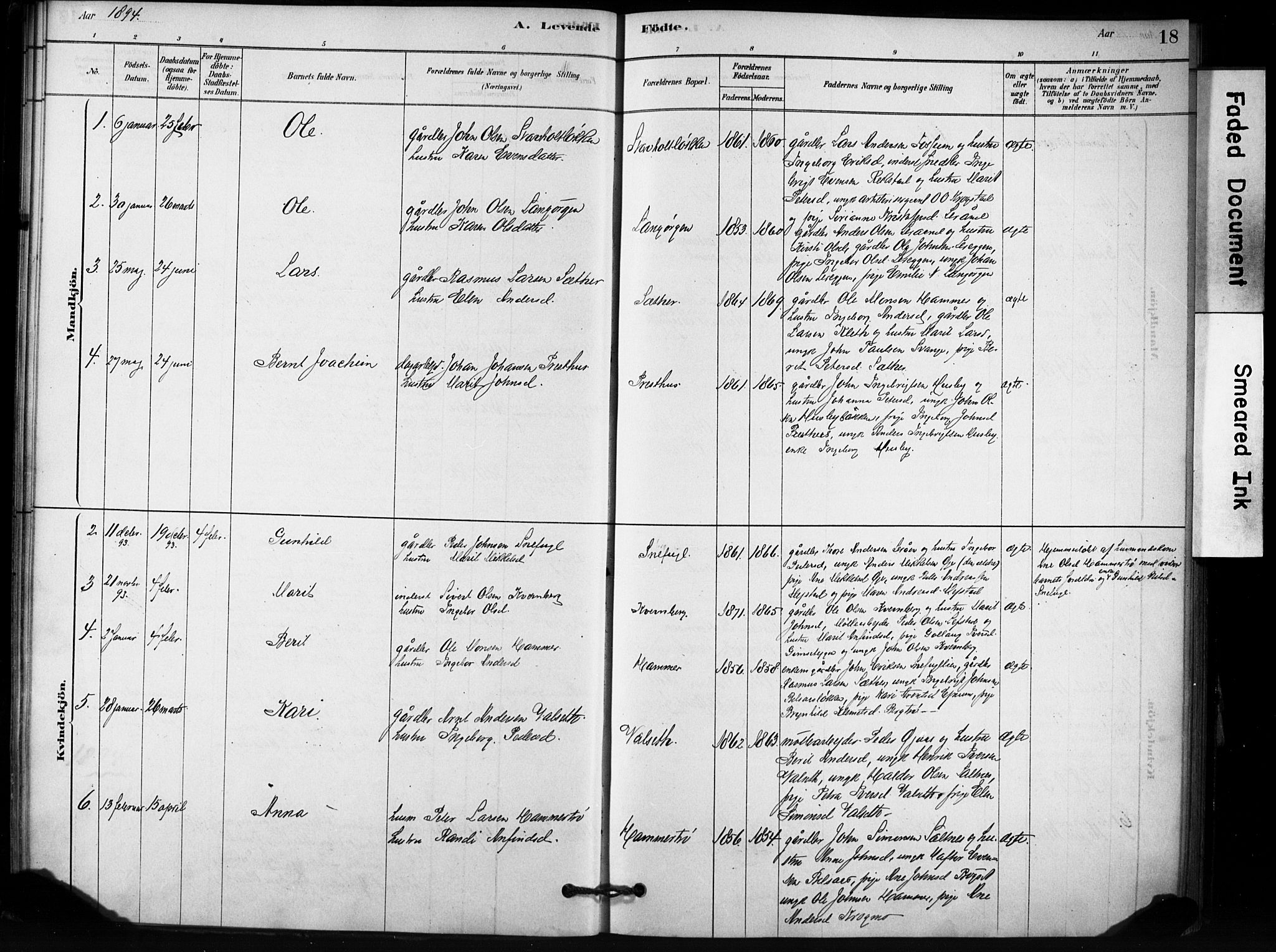 Ministerialprotokoller, klokkerbøker og fødselsregistre - Sør-Trøndelag, SAT/A-1456/666/L0786: Ministerialbok nr. 666A04, 1878-1895, s. 18