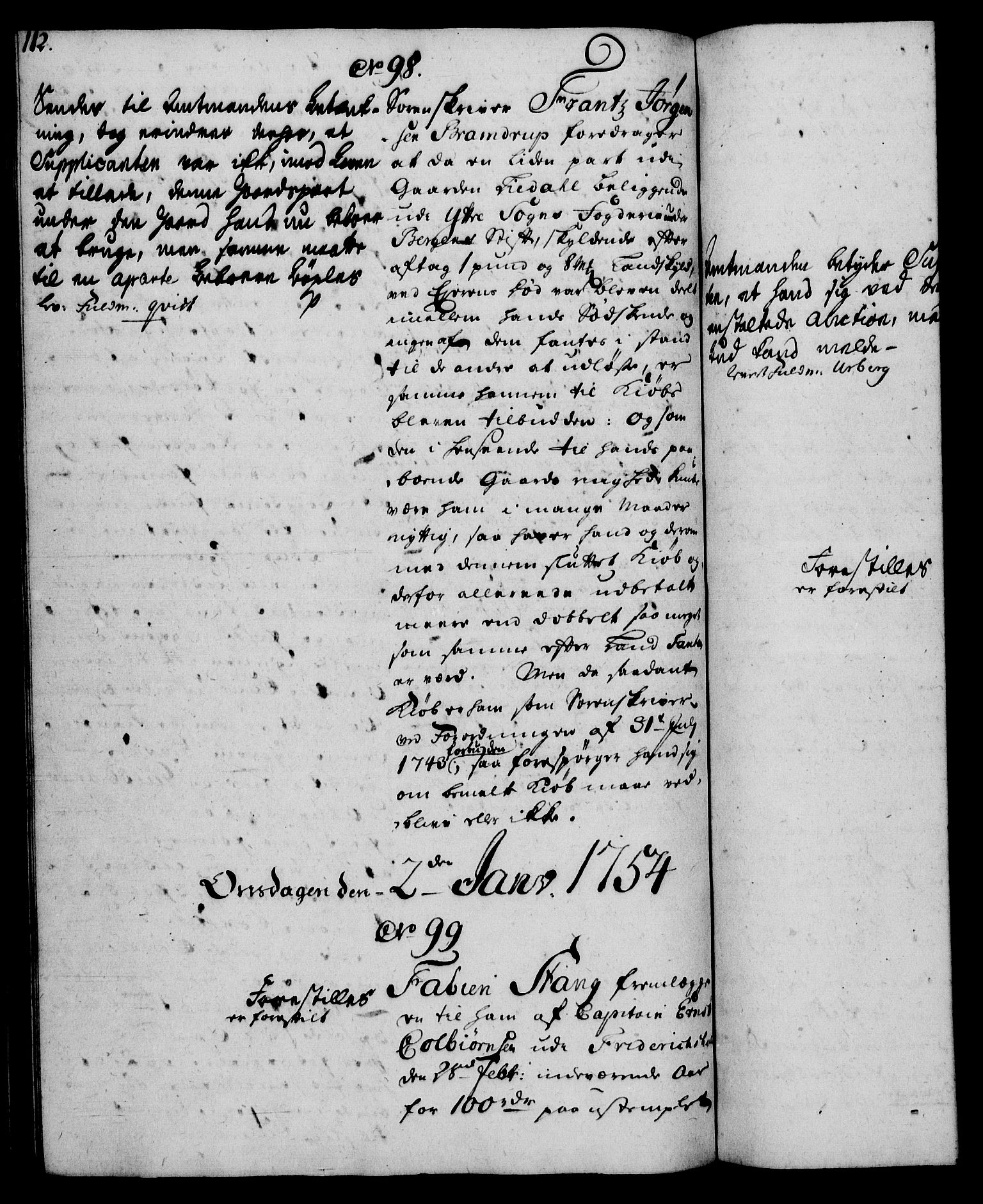 Rentekammeret, Kammerkanselliet, AV/RA-EA-3111/G/Gh/Gha/L0032: Norsk ekstraktmemorialprotokoll (merket RK 53.77), 1753-1755, s. 112