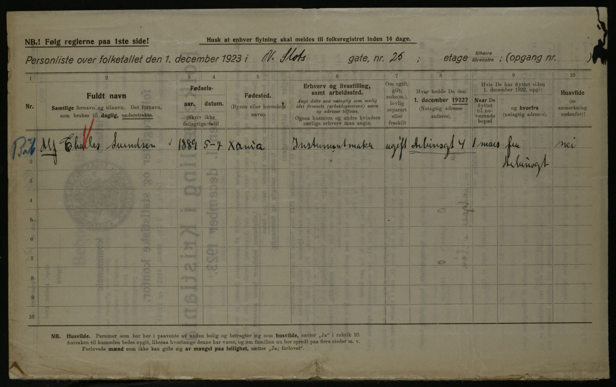 OBA, Kommunal folketelling 1.12.1923 for Kristiania, 1923, s. 76532