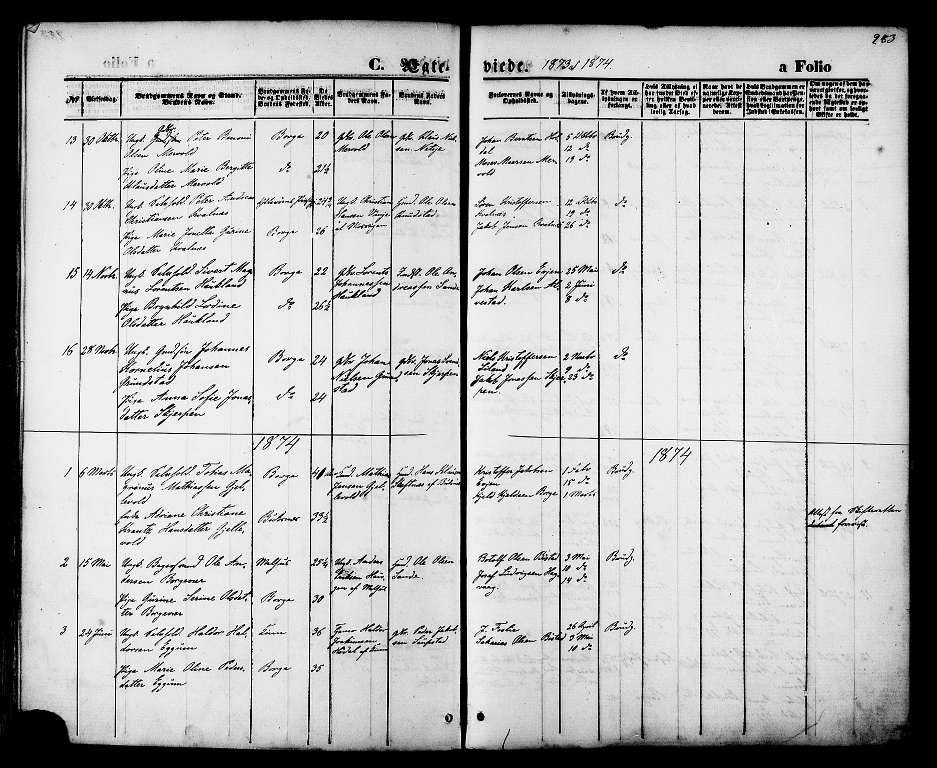 Ministerialprotokoller, klokkerbøker og fødselsregistre - Nordland, SAT/A-1459/880/L1132: Ministerialbok nr. 880A06, 1869-1887, s. 283