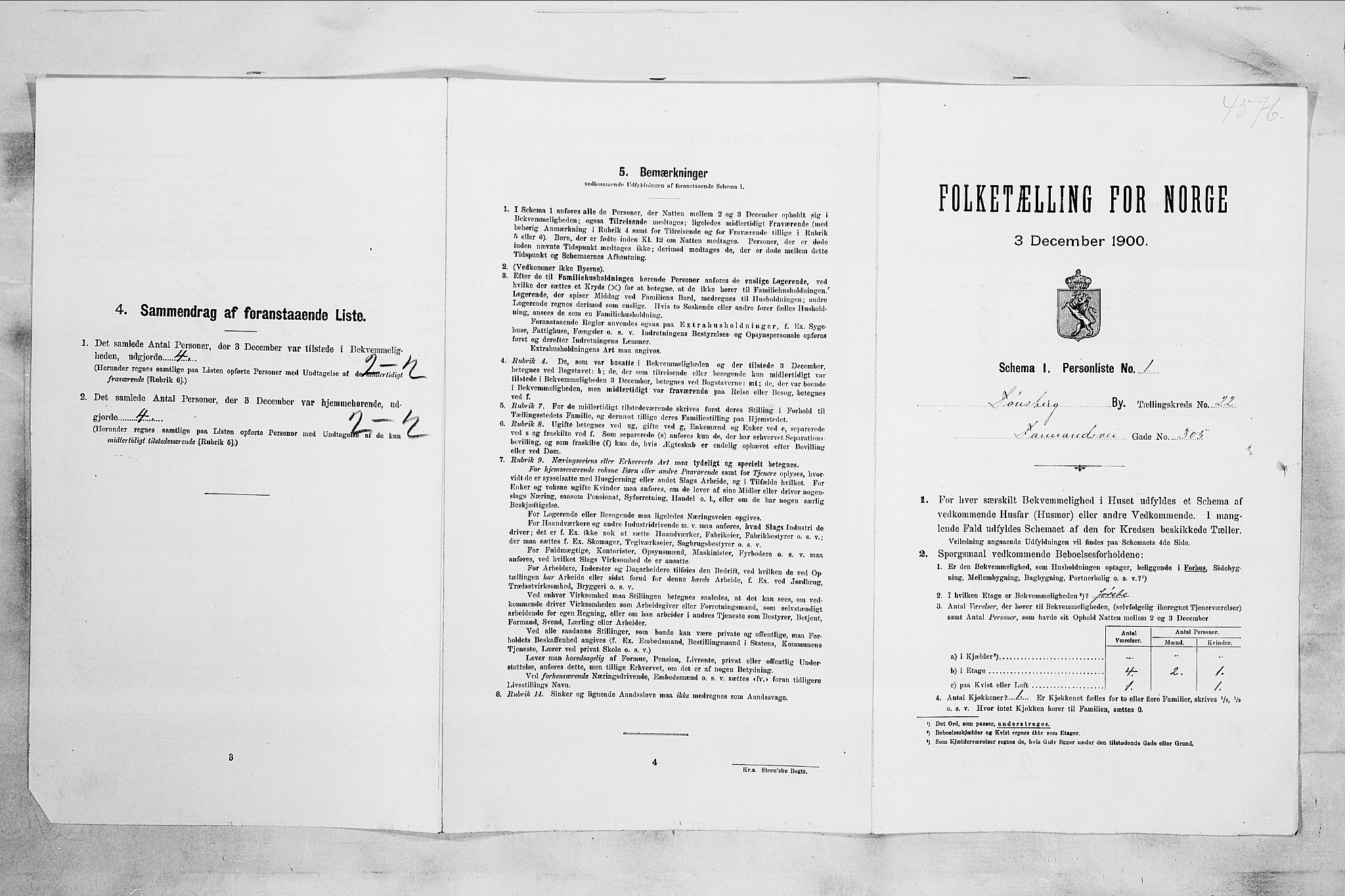 RA, Folketelling 1900 for 0705 Tønsberg kjøpstad, 1900, s. 3484
