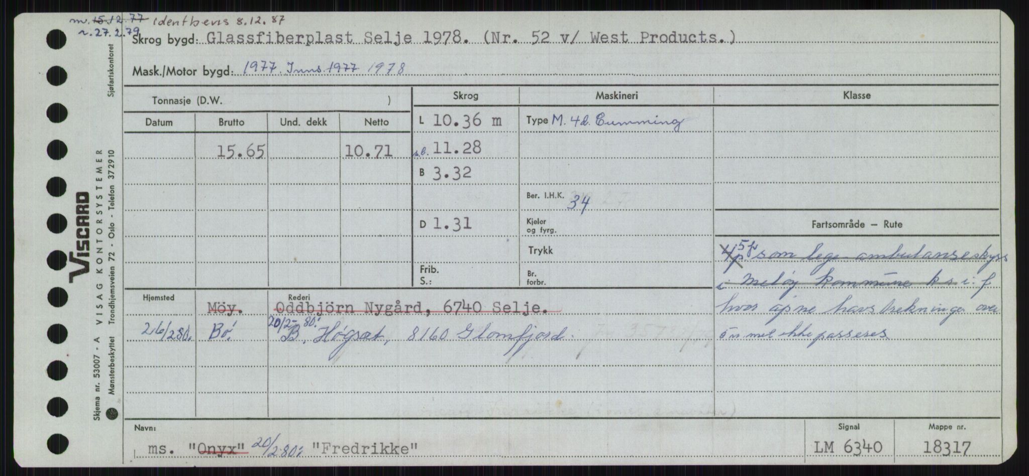 Sjøfartsdirektoratet med forløpere, Skipsmålingen, RA/S-1627/H/Ha/L0002/0001: Fartøy, Eik-Hill / Fartøy, Eik-F, s. 745