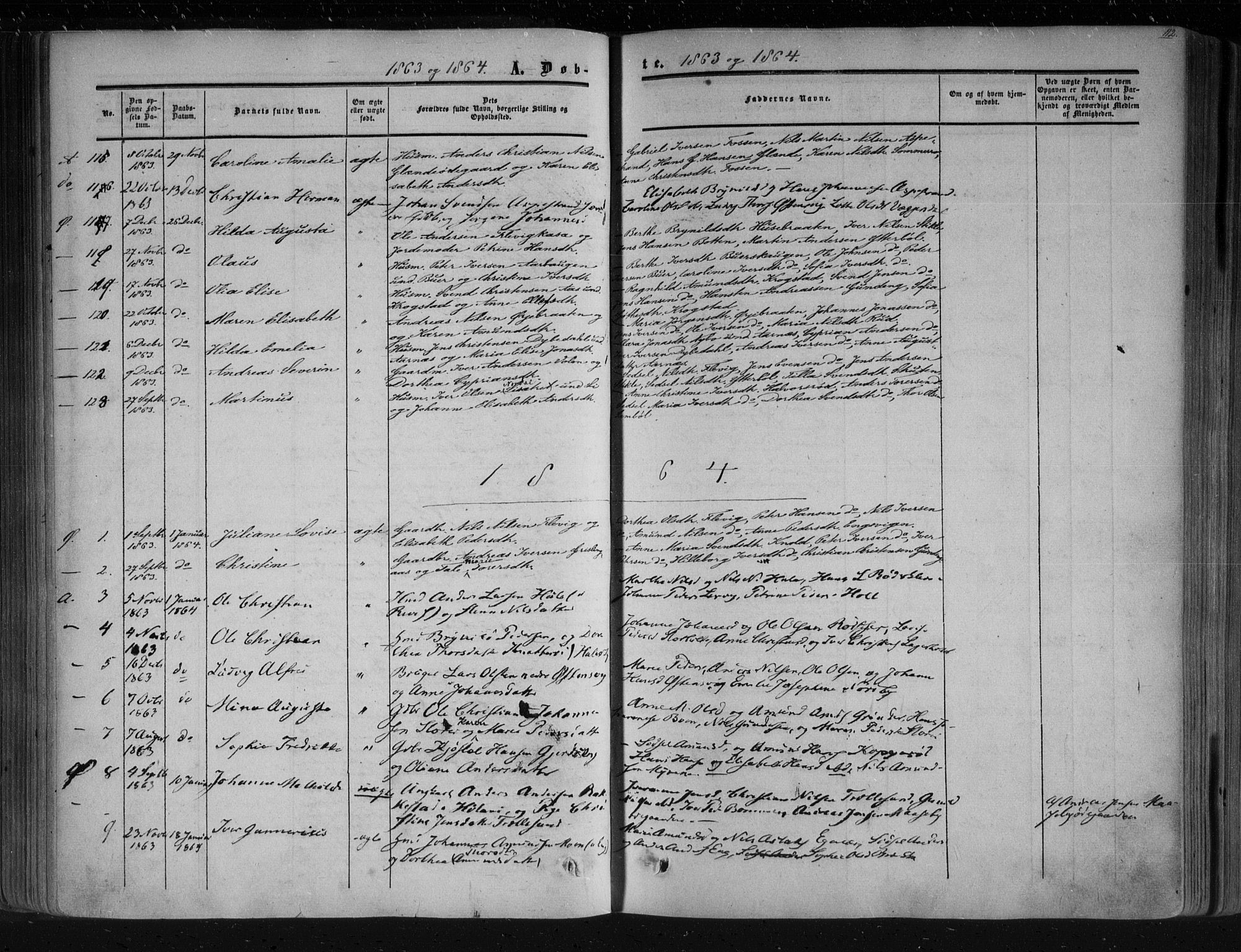 Aremark prestekontor Kirkebøker, AV/SAO-A-10899/F/Fc/L0003: Ministerialbok nr. III 3, 1850-1865, s. 112